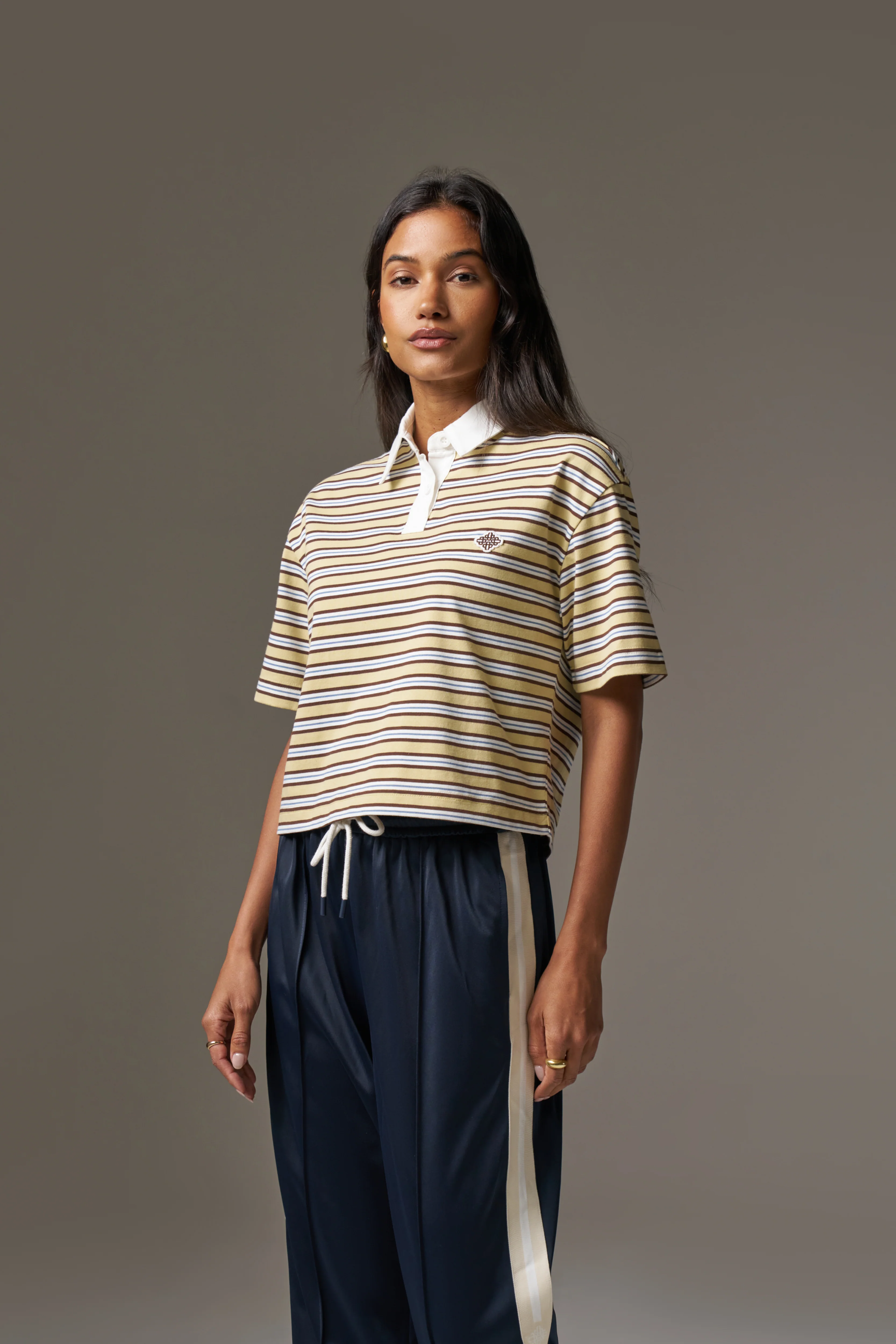 STRIPED POLO TEE - YELLOW