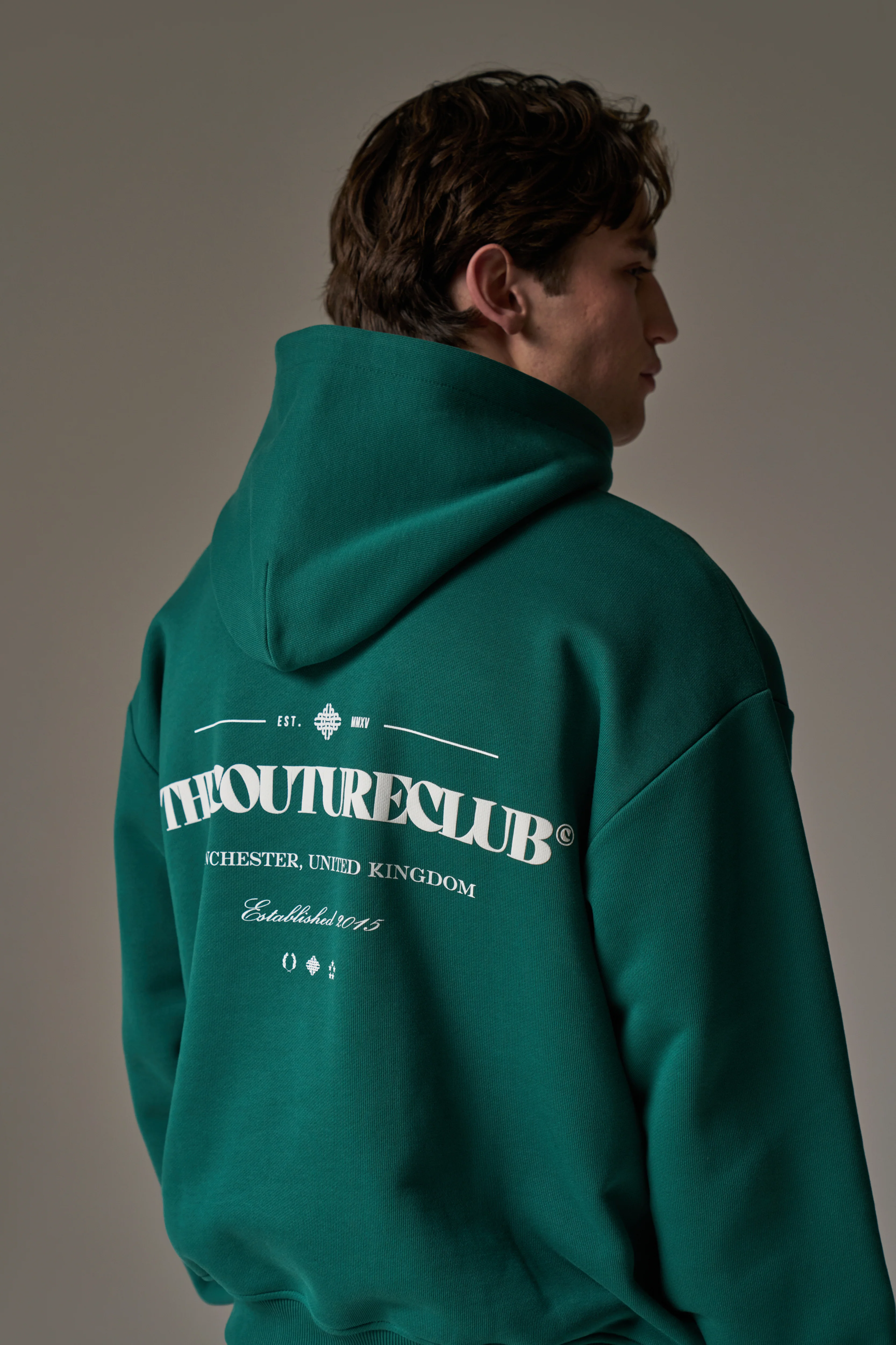MIXED FONT GRAPHIC HOODIE - GREEN