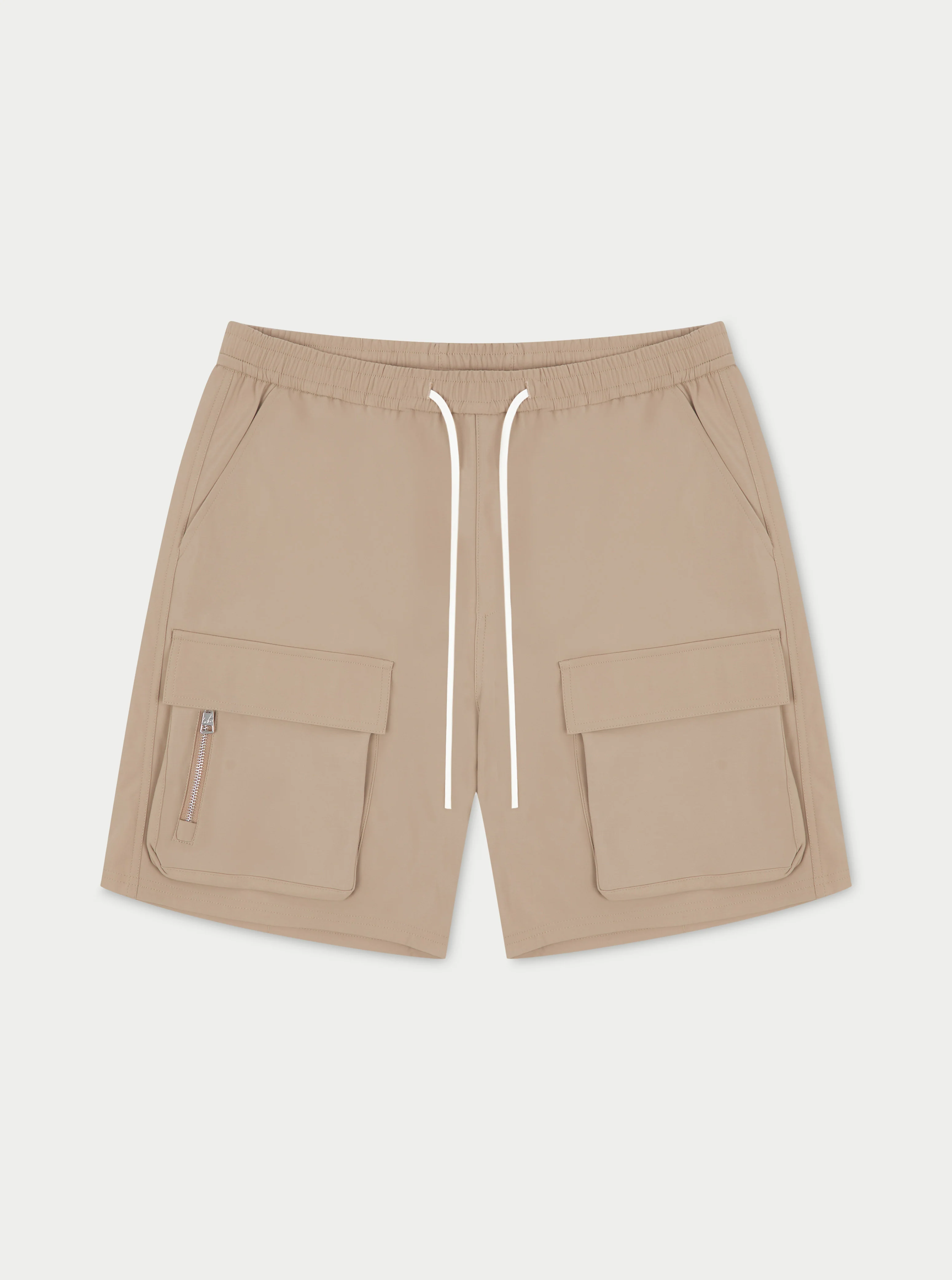 HEAVYWEIGHT ZIP CARGO SHORTS - BEIGE