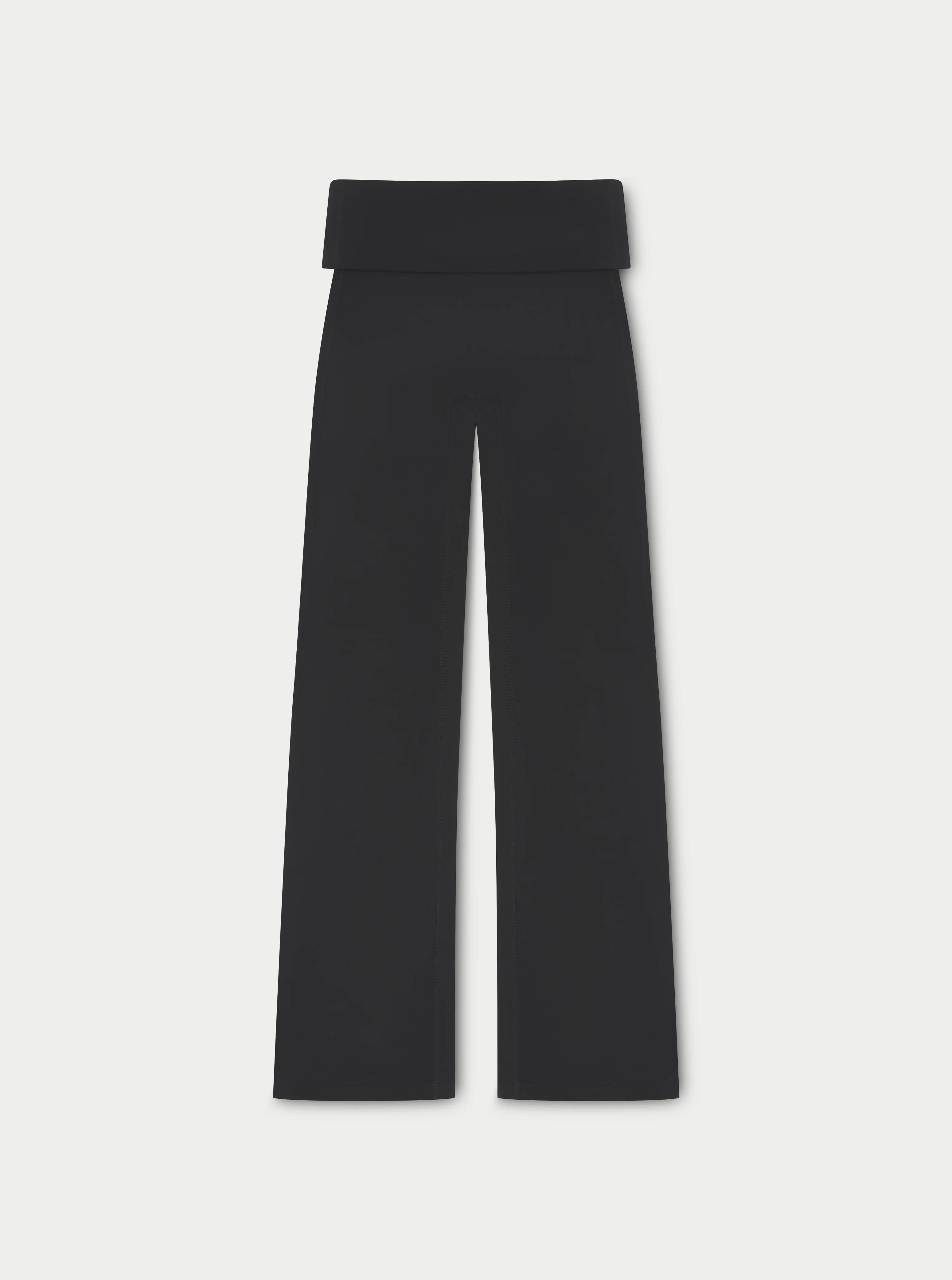 SCULPTING STRETCH FOLDOVER WAISTBAND YOGA PANTS - BLACK