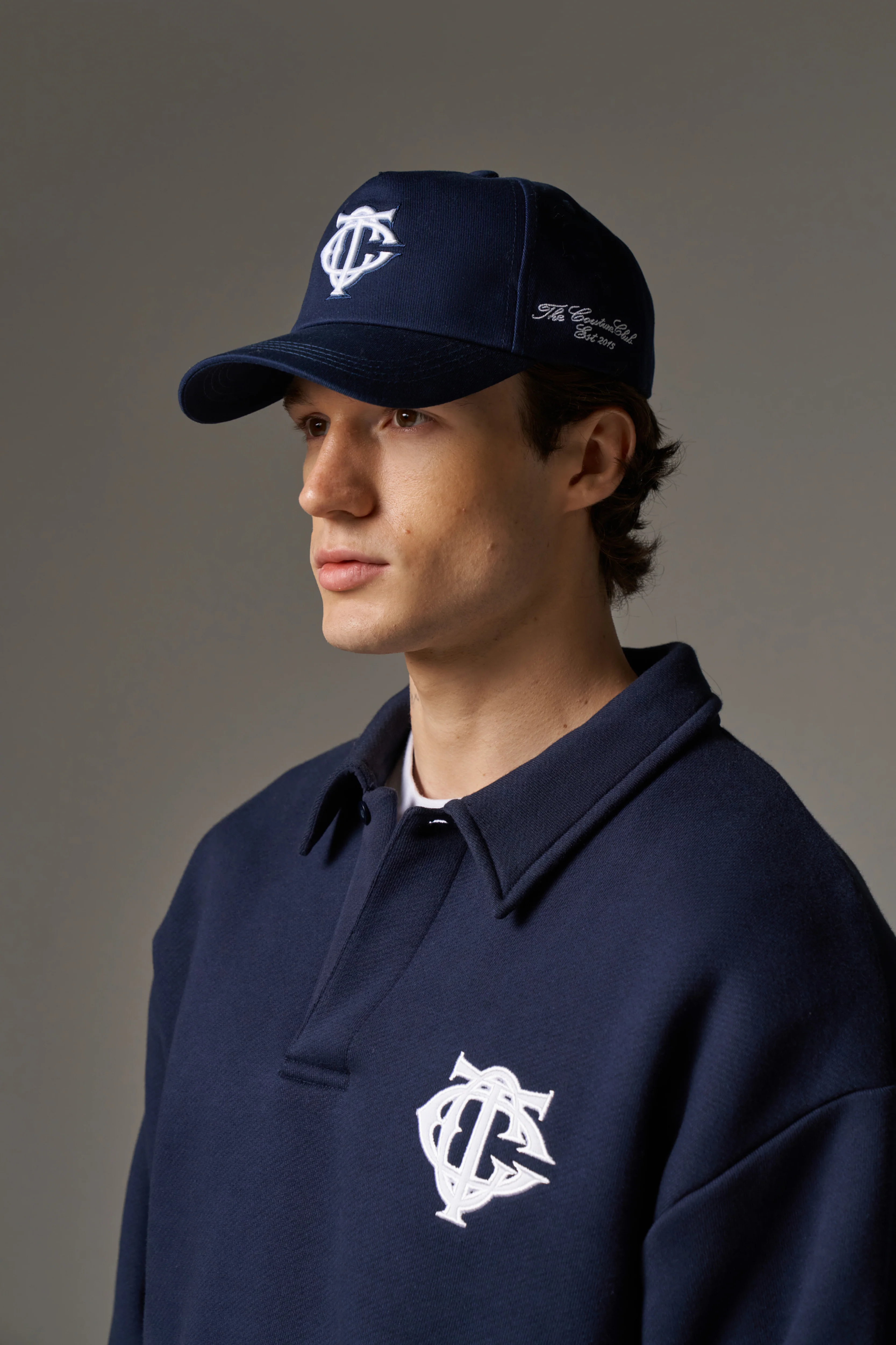 MONOGRAM EMBLEM CAP - NAVY