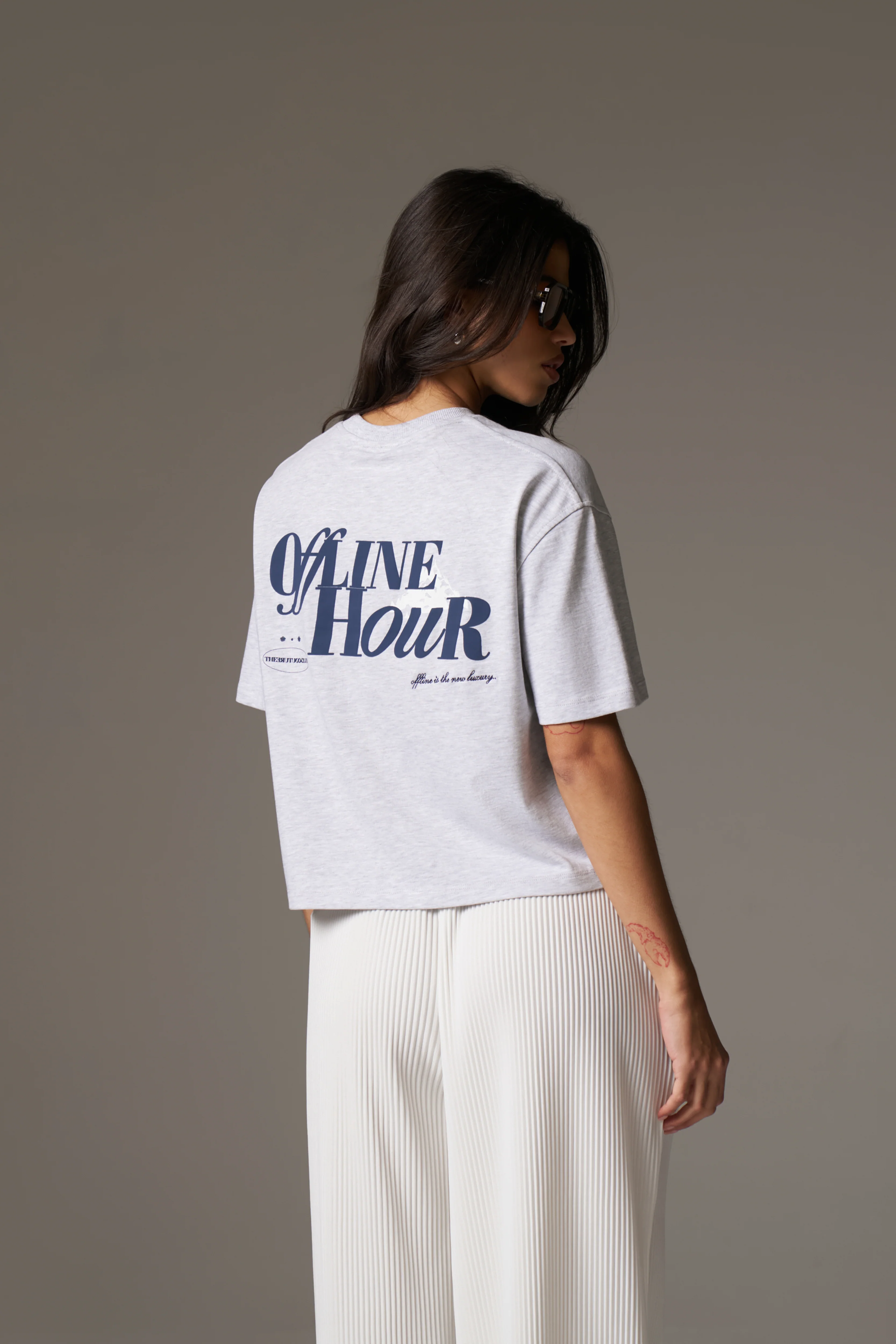 OFFLINE HOUR T-SHIRT - GREY MARL