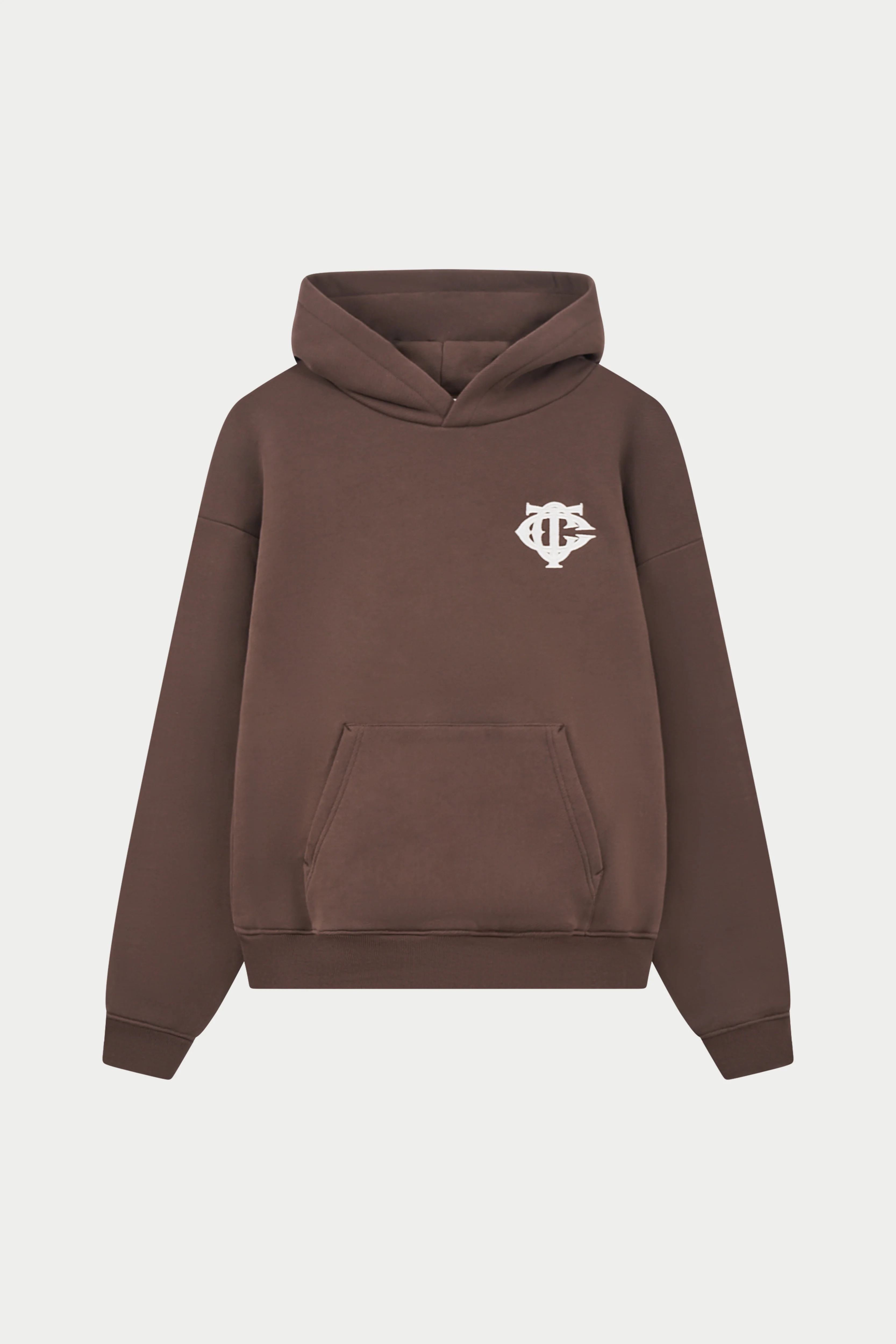 HEAVYWEIGHT MONOGRAM EMBLEM HOODIE - BROWN