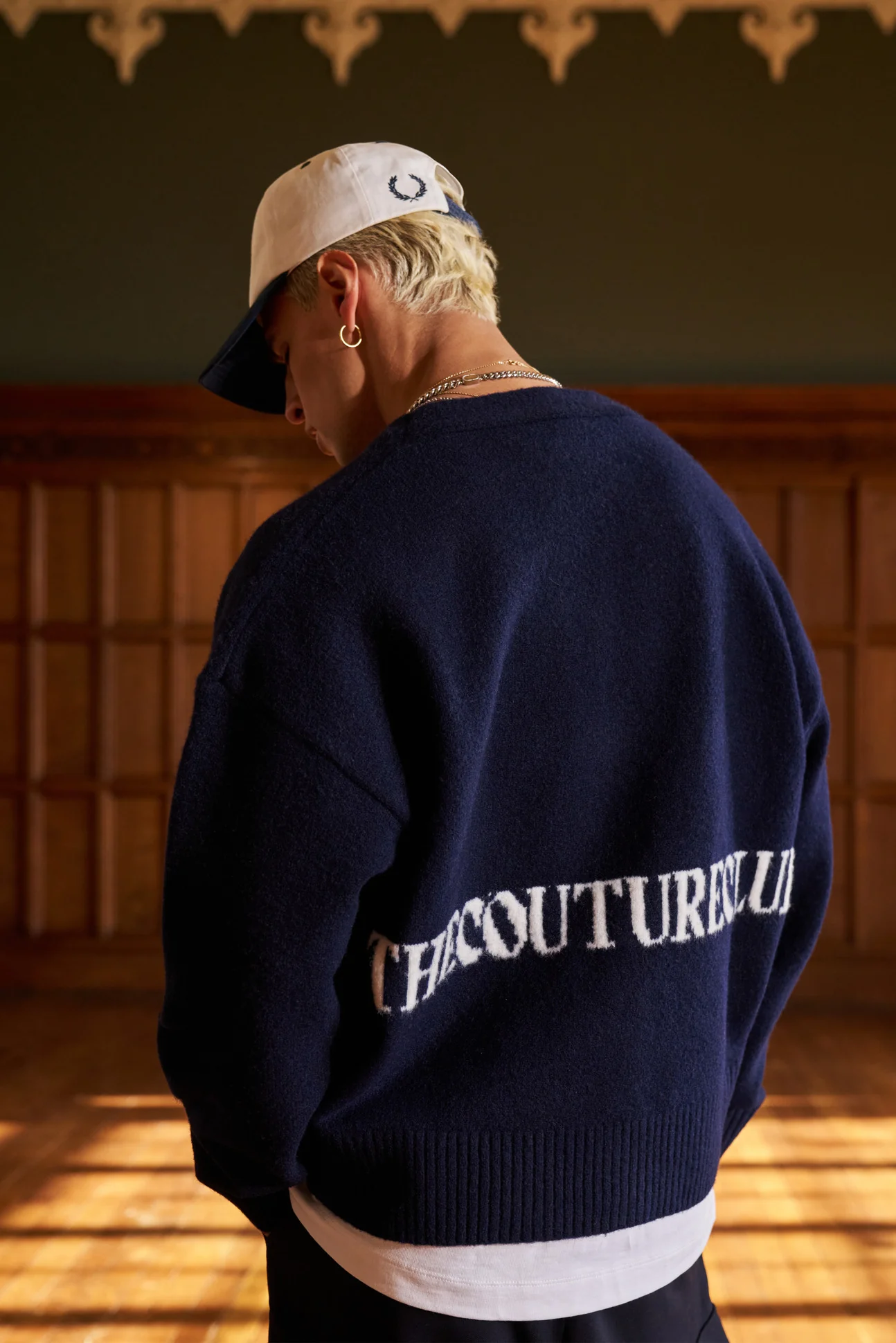 COPYRIGHT BRUSHED KNIT CARDIGAN - NAVY