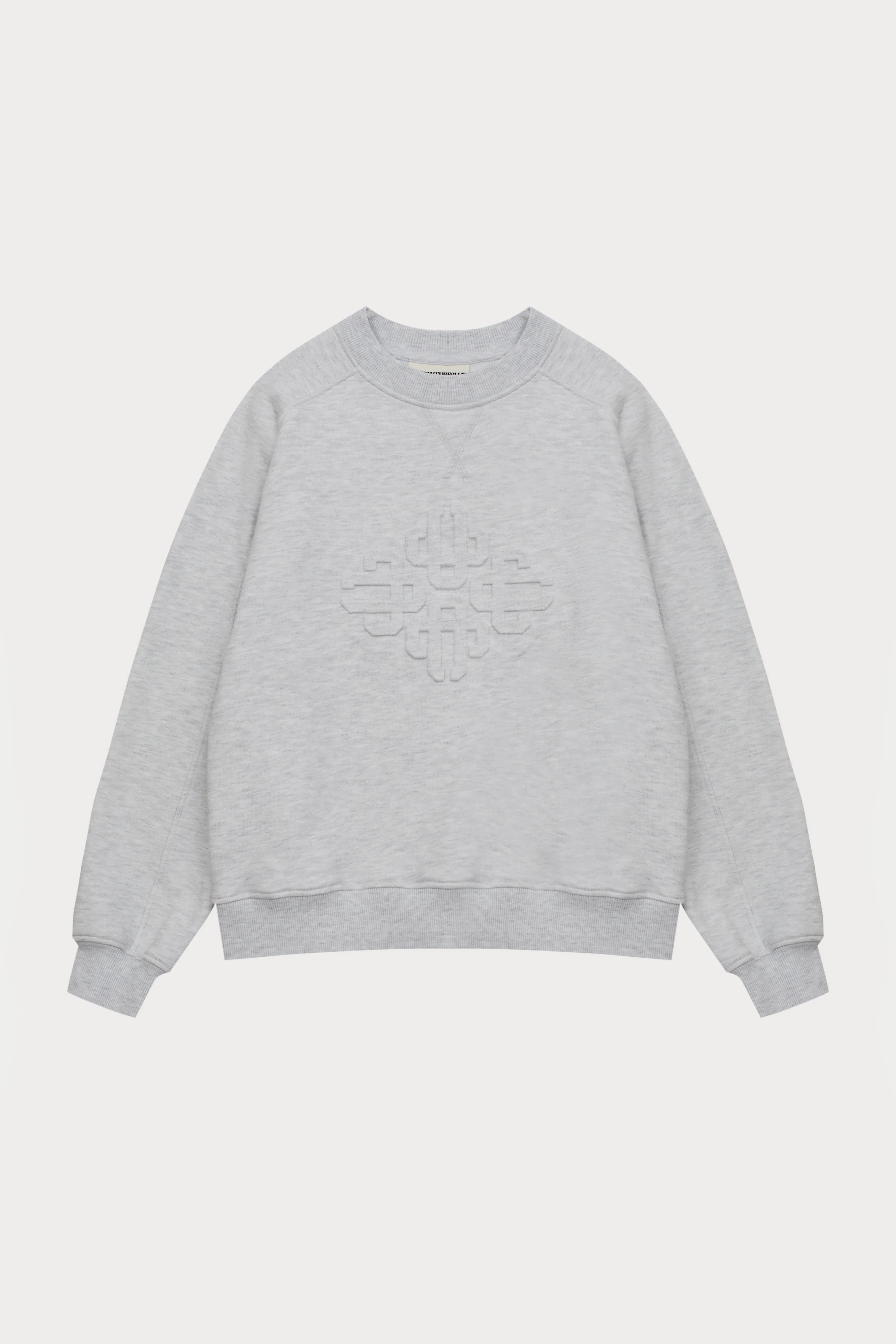 EMBOSSED SWEATSHIRT - GREY MARL