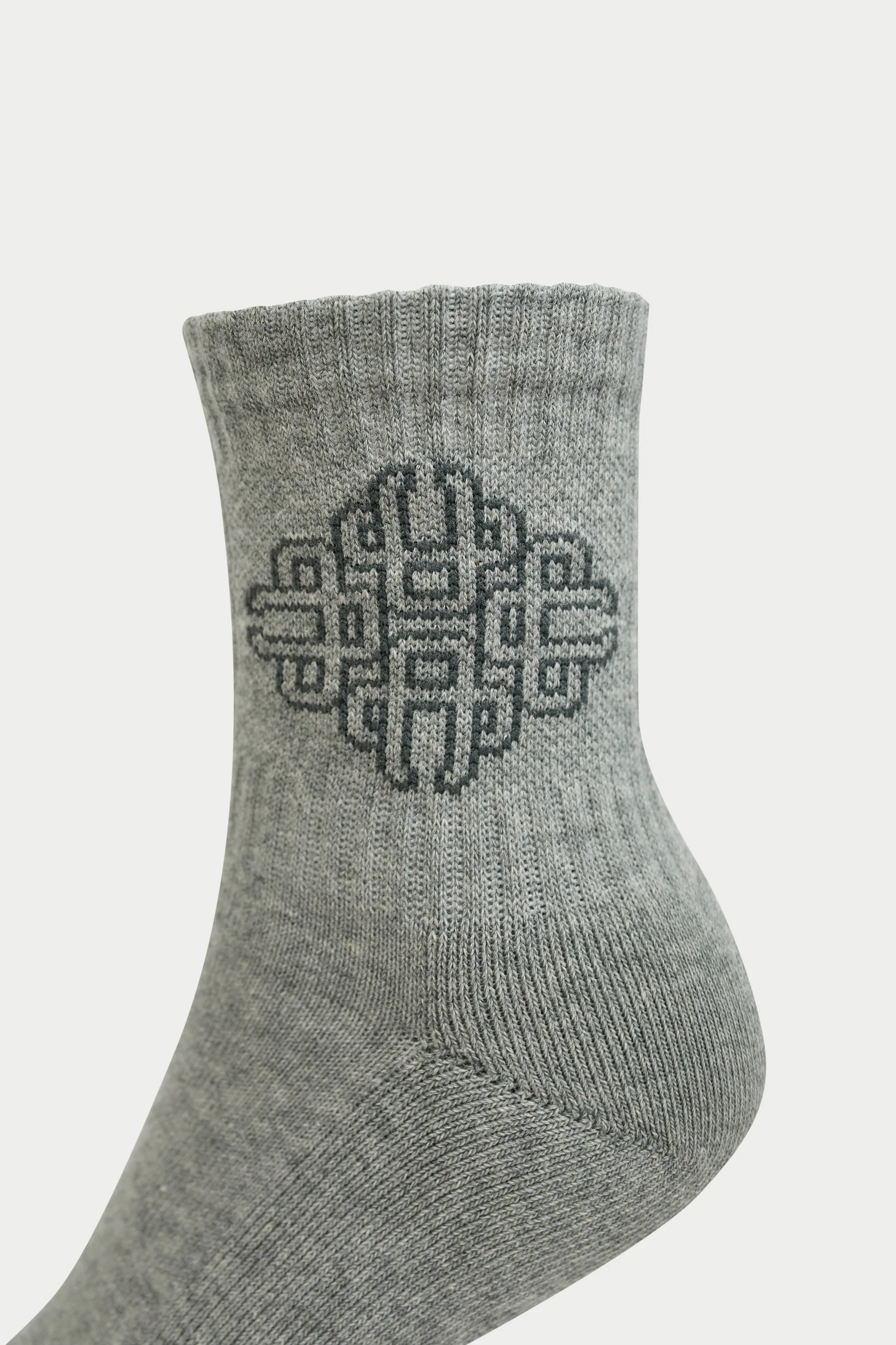 EMBLEM OUTLINE SOCKS - GREY MARL