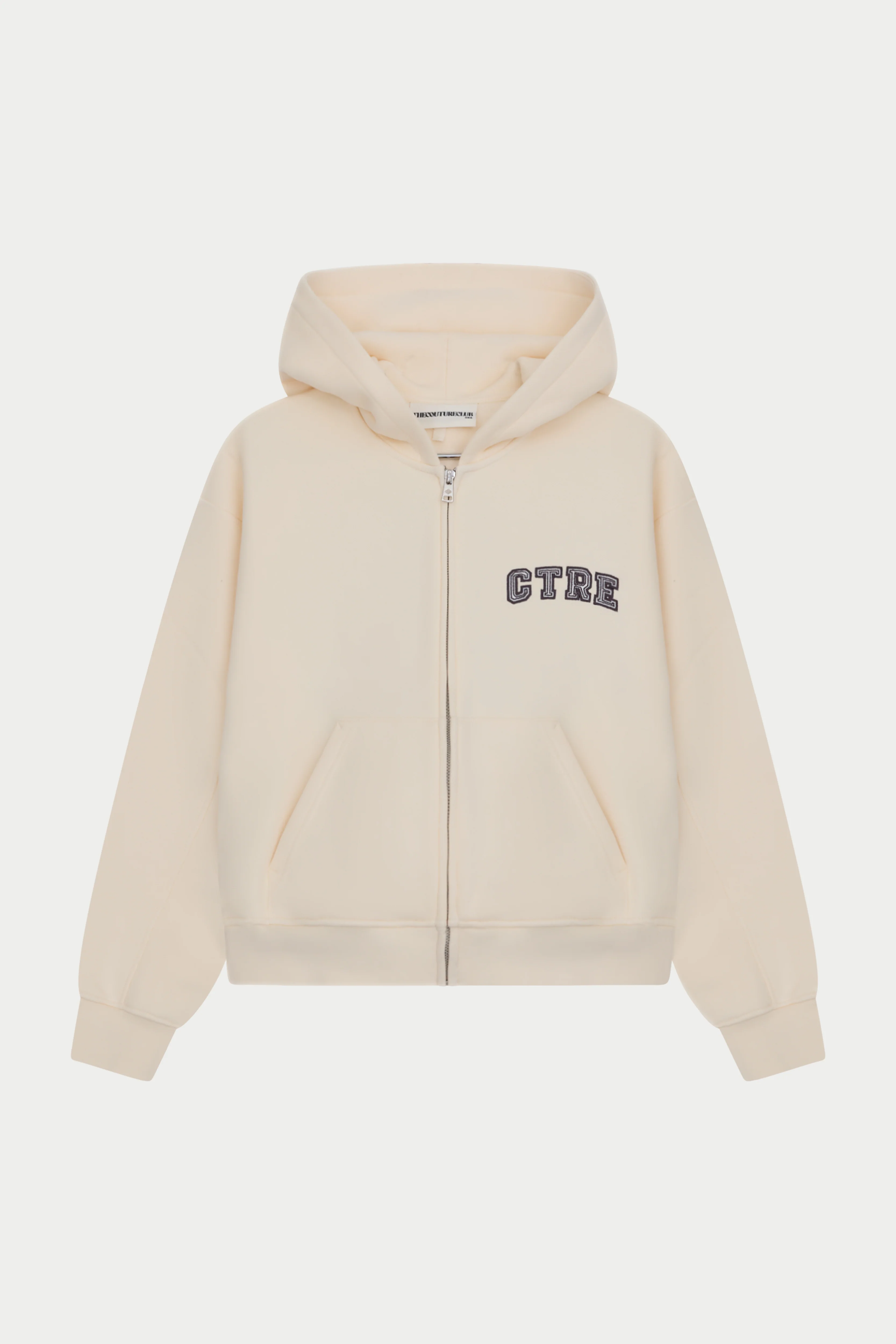 CTRE ZIP THROUGH RELAXED HOODIE - BUTTERMILK