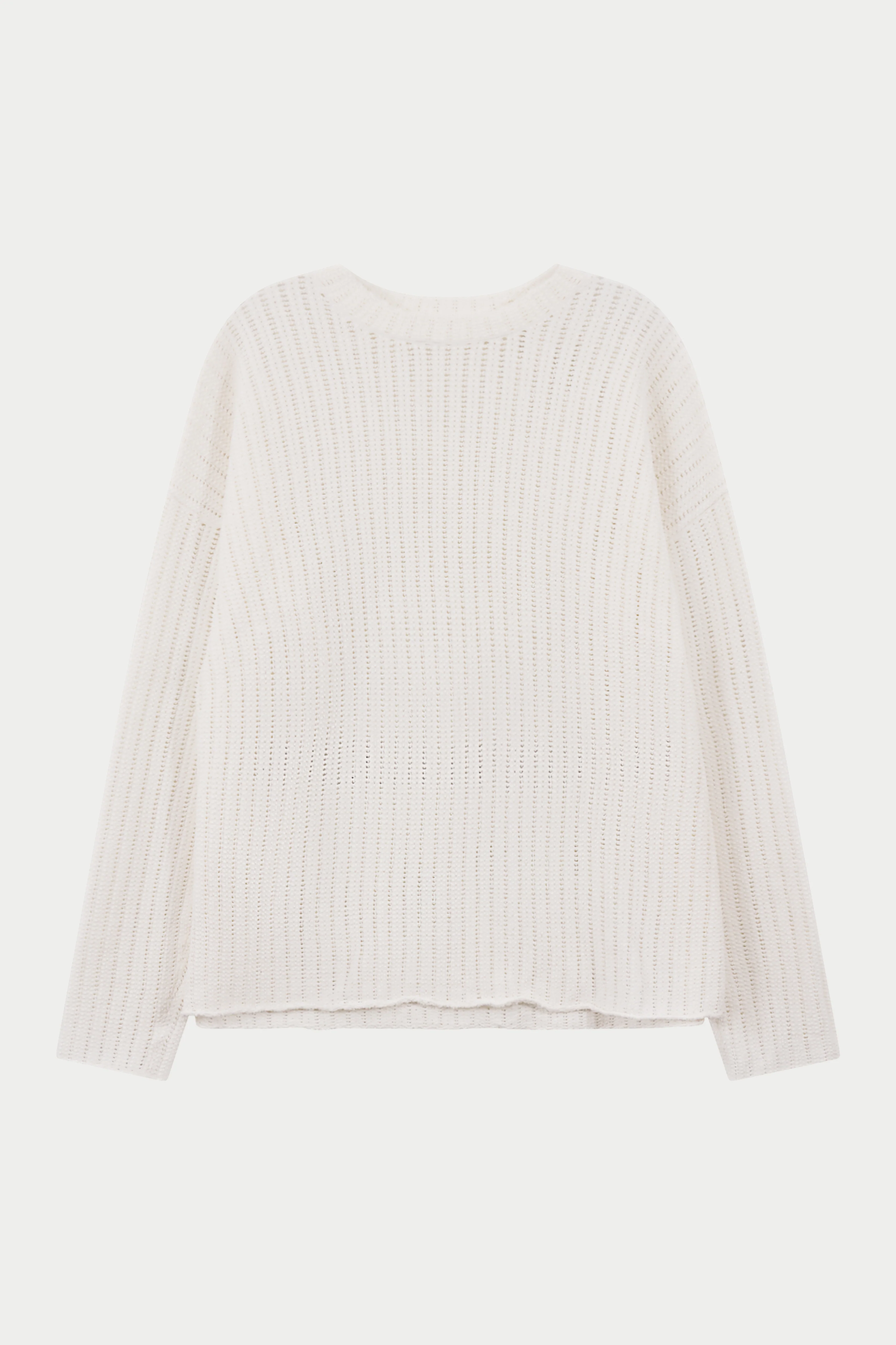 COPYRIGHT CROCHET LONG SLEEVE T-SHIRT - WHITE