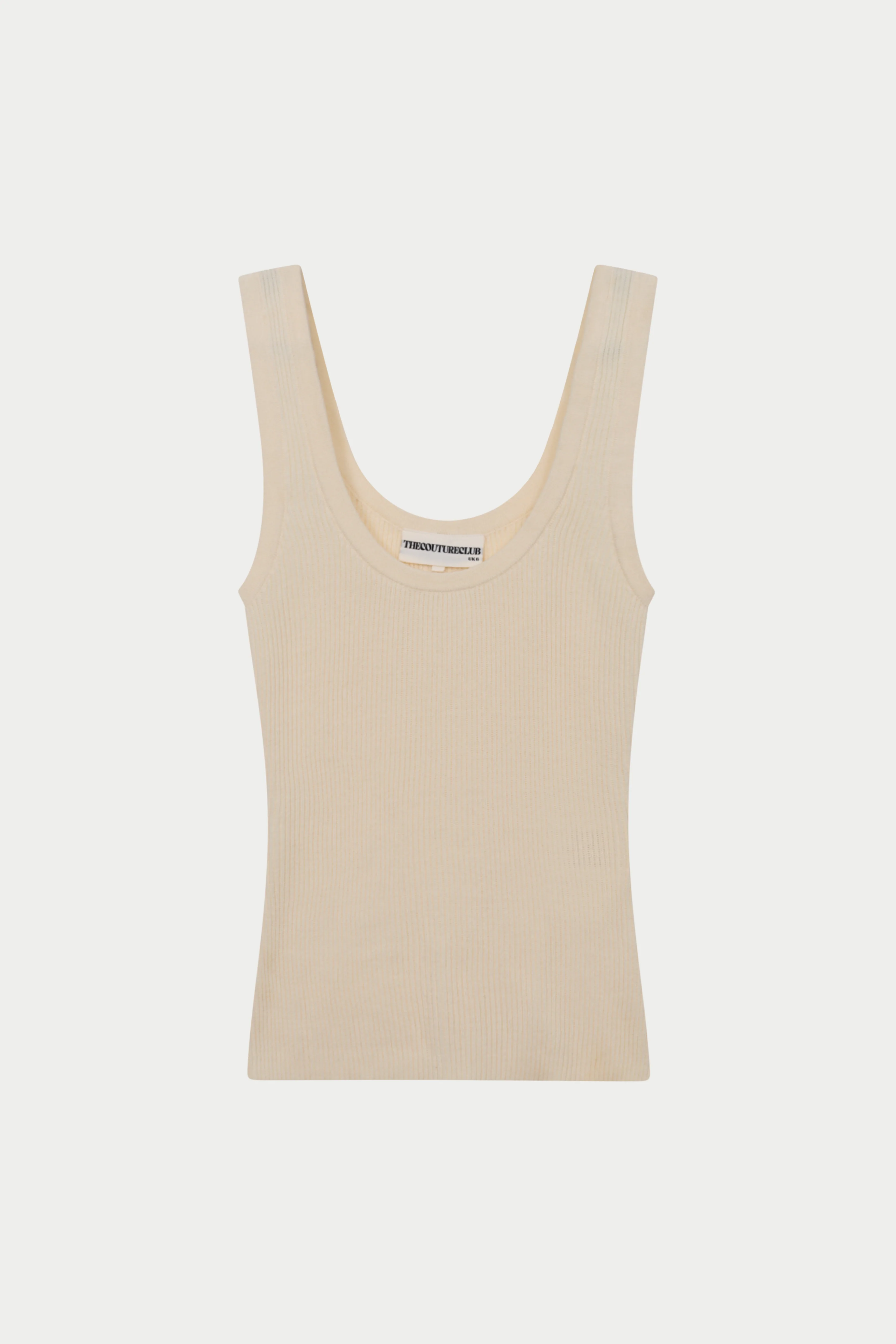 RIBBED VEST TOP - BUTTERMILK