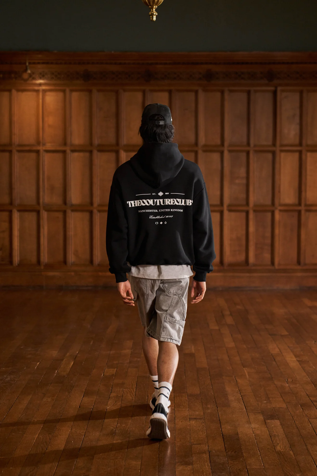MIXED FONT GRAPHIC HOODIE - BLACK