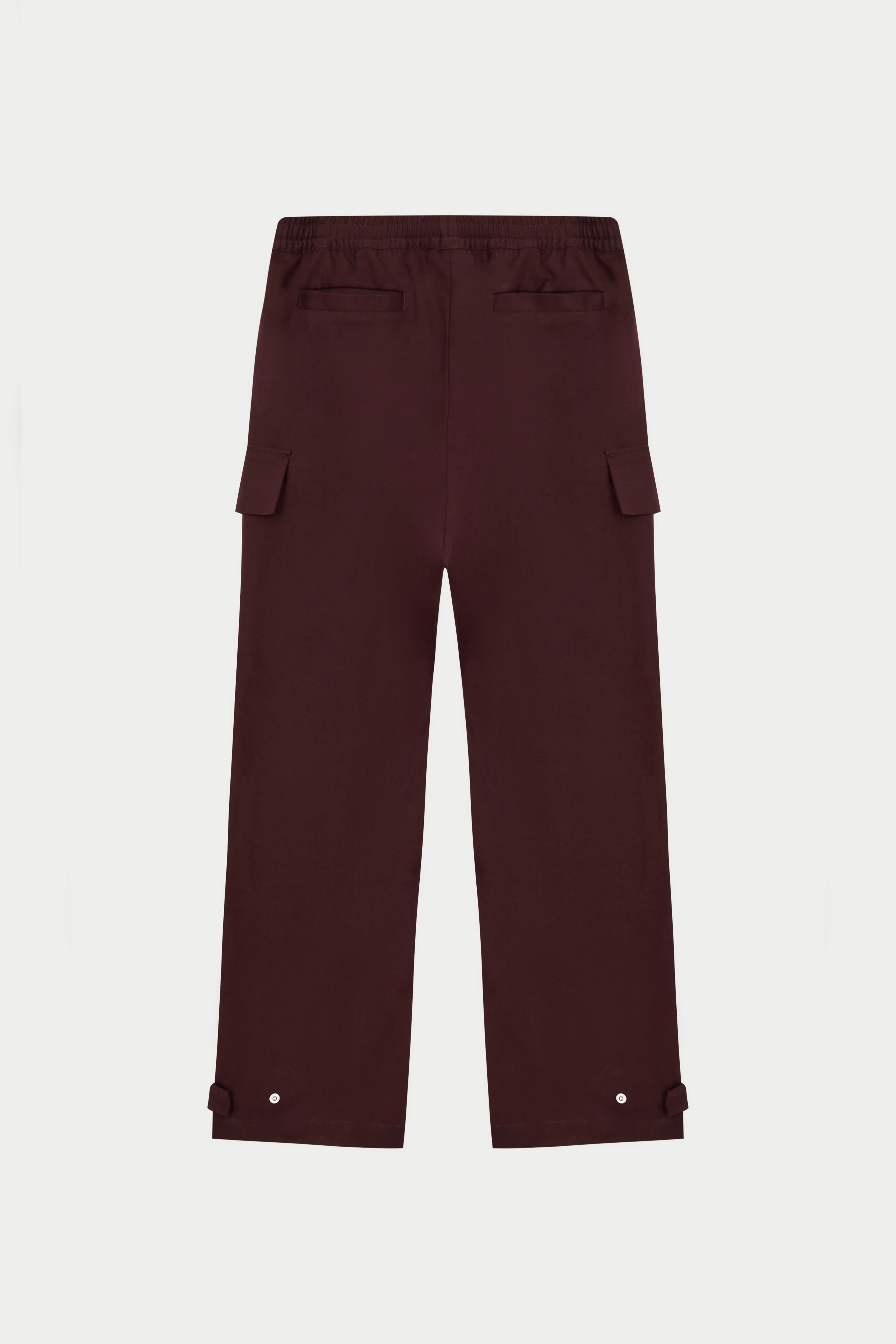 PLEATED WIDE LEG TROUSER - BURGUNDY