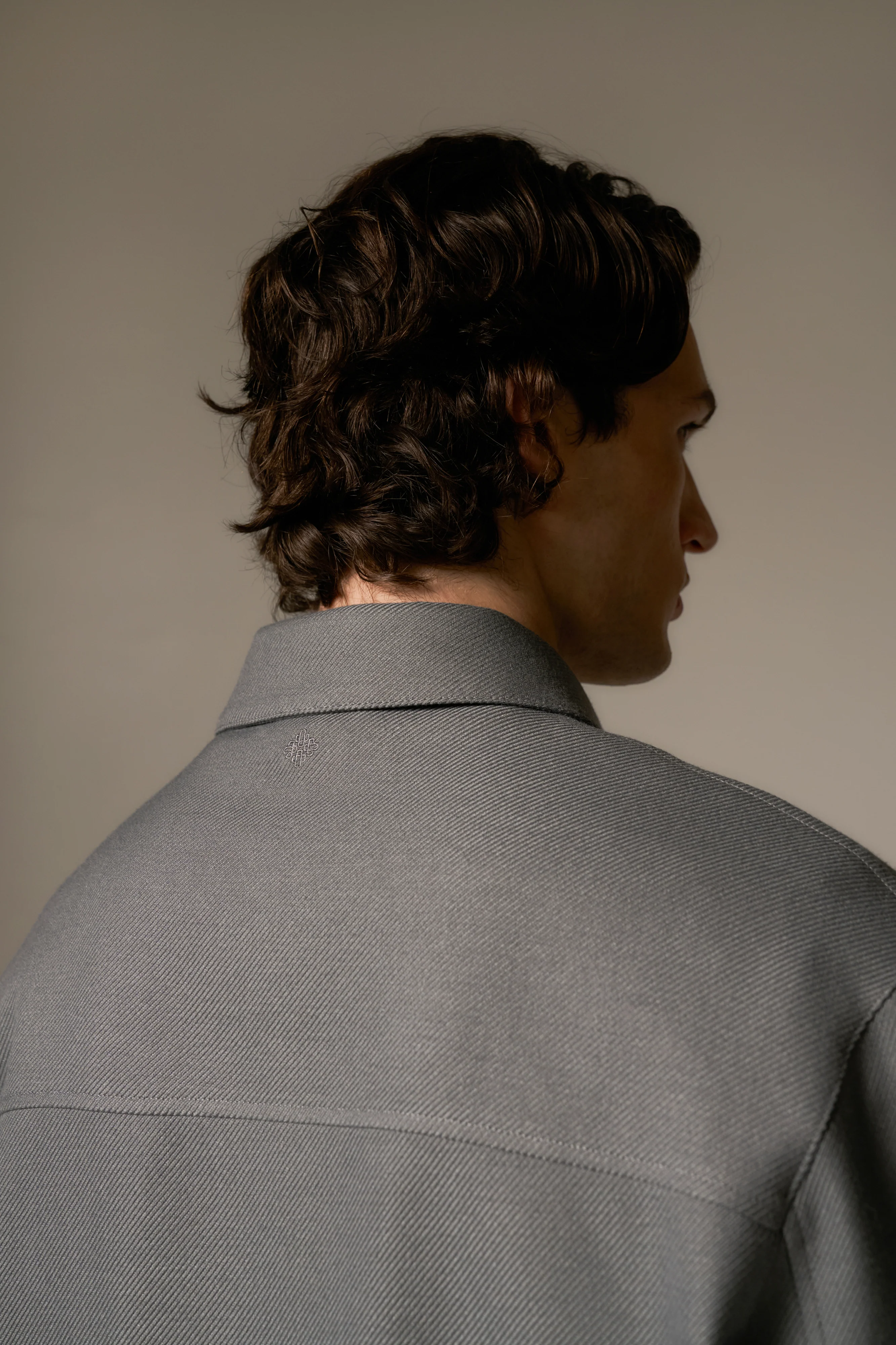 TAILORED WOOL BLEND JACKET - GREY MARL