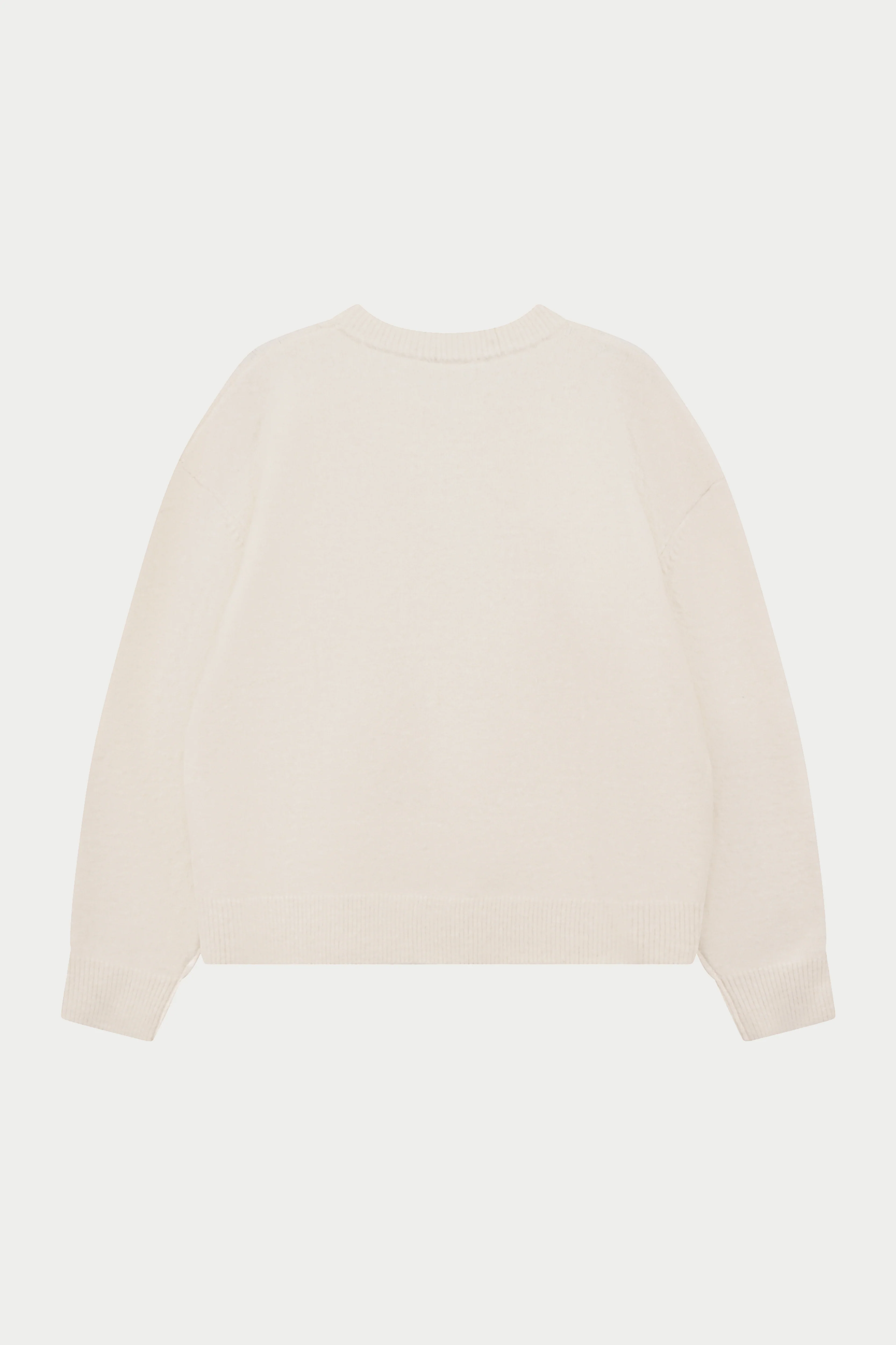 MONOGRAM EMBLEM KNITTED CREW - OFF WHITE