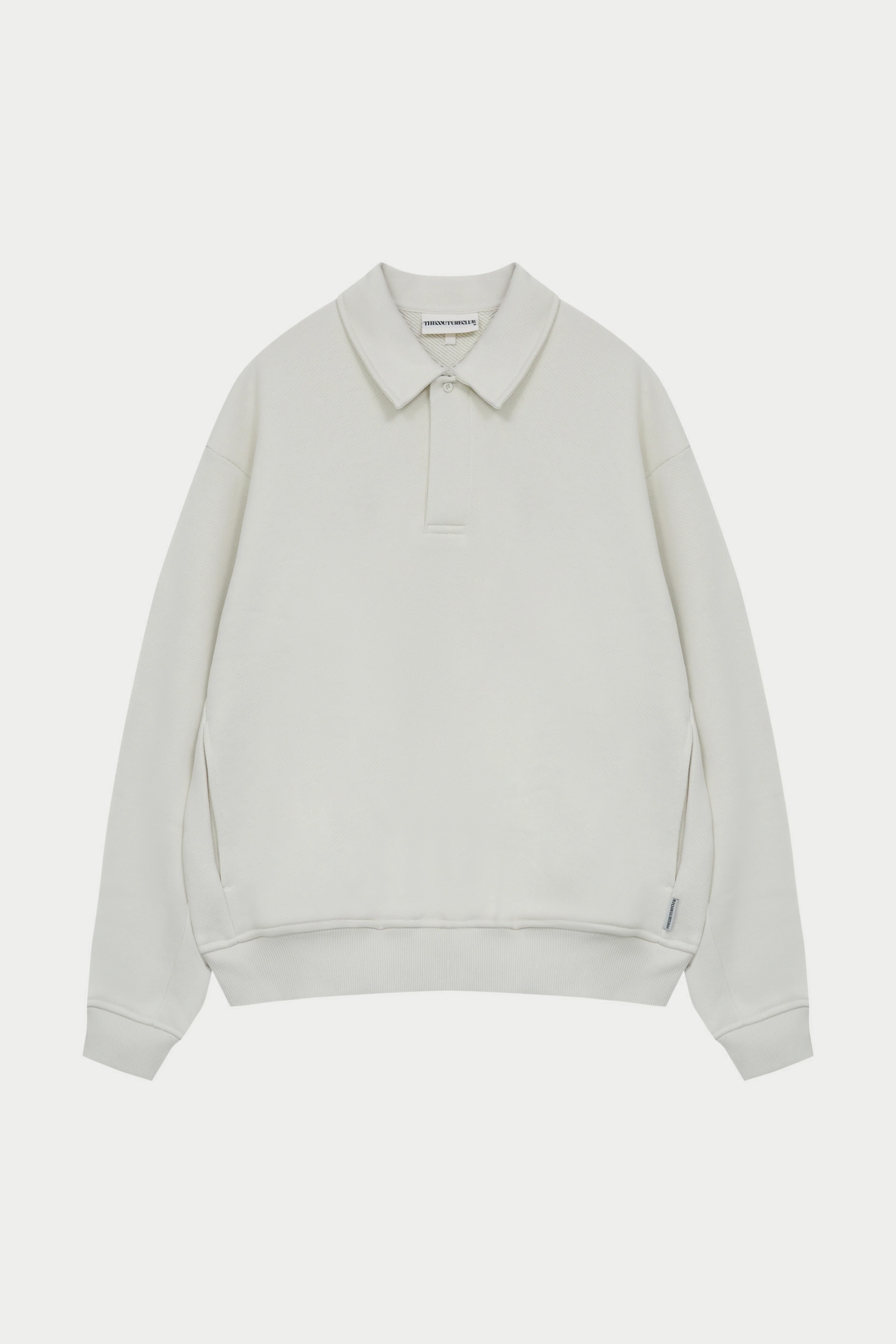 LAUNDERED CLASSICS POLO SWEATSHIRT - ECRU