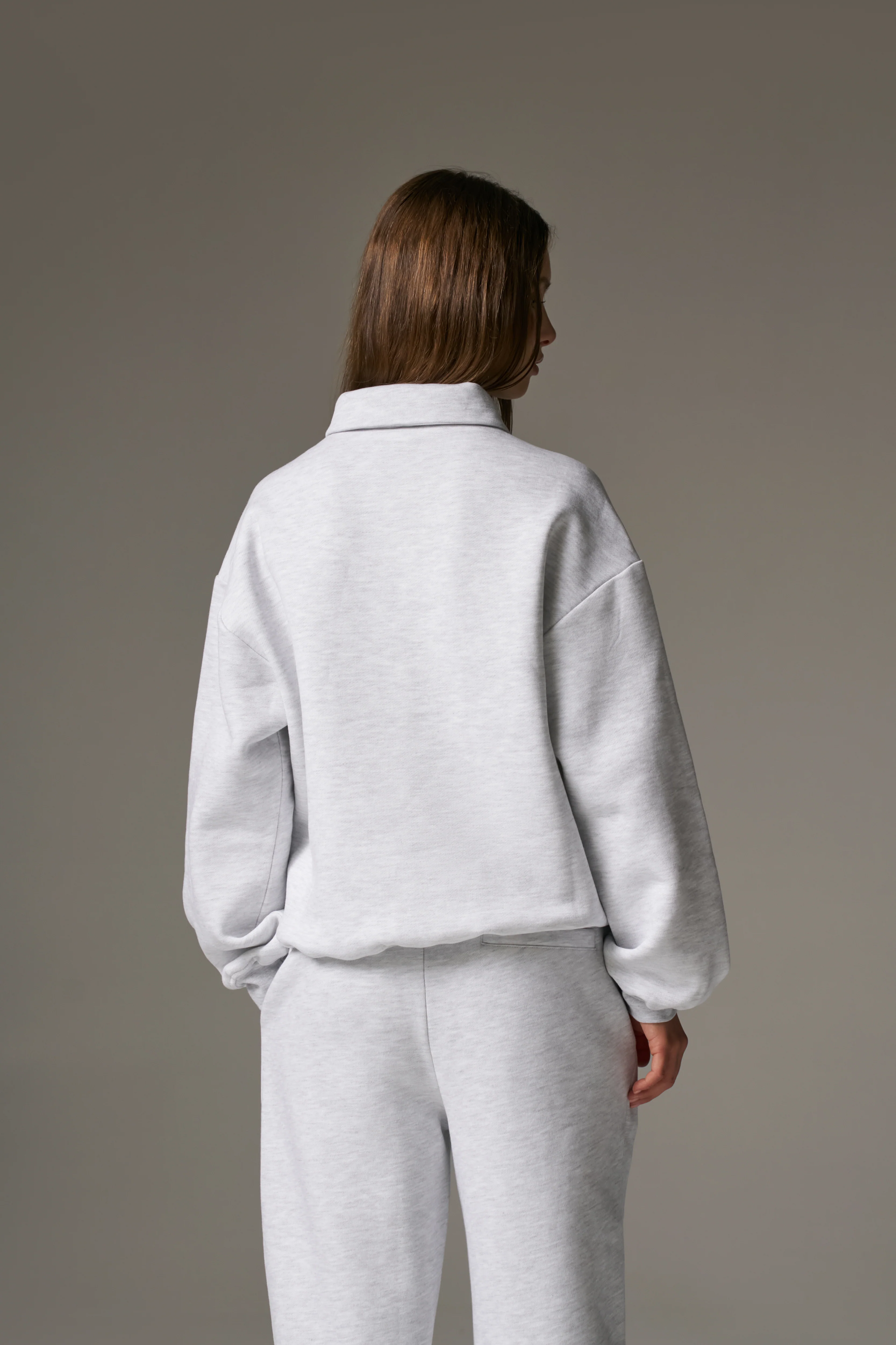 CTRE BUTTON THROUGH POLO - GREY MARL