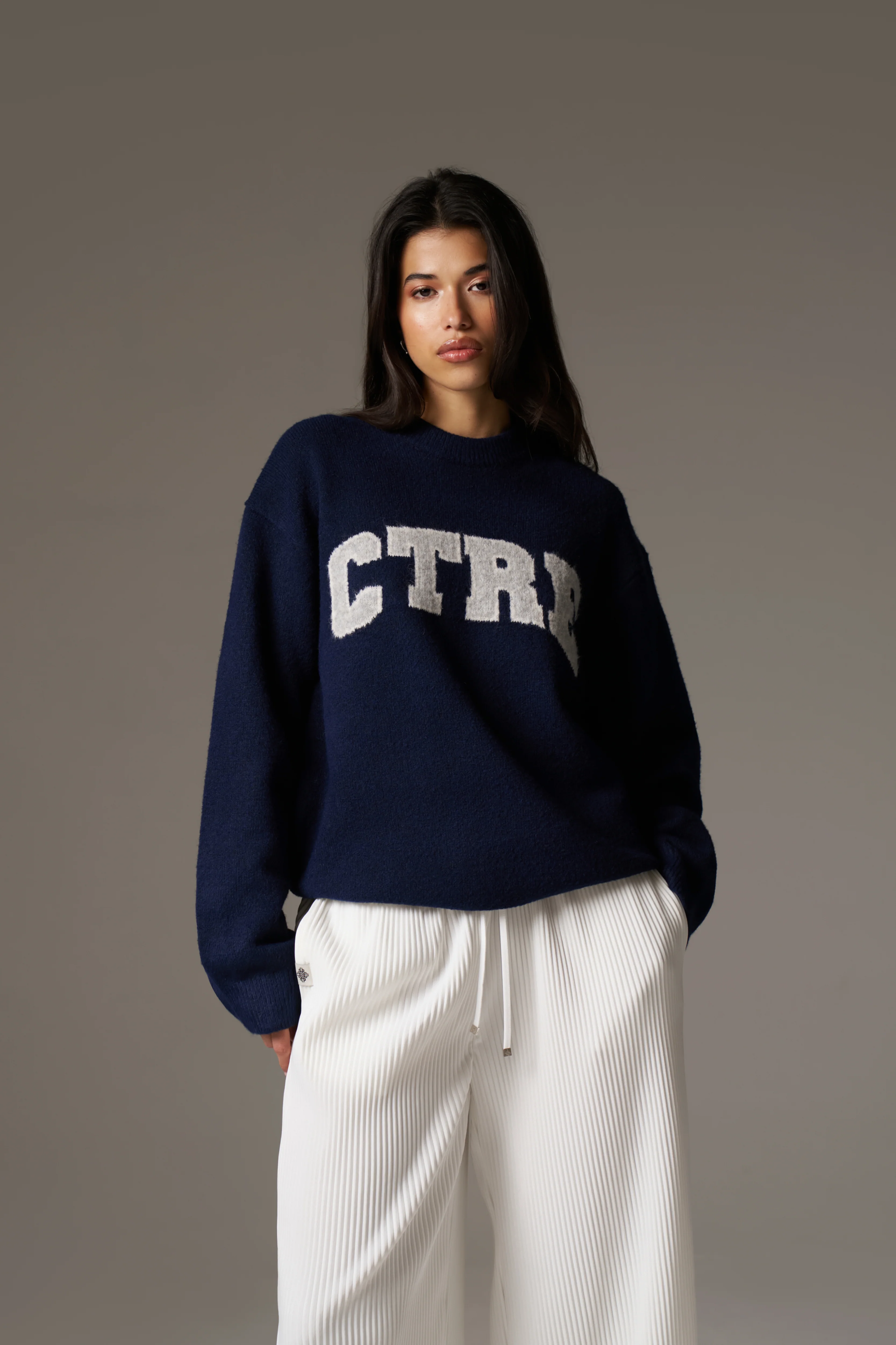 CTRE KNITTED SWEATSHIRT - NAVY