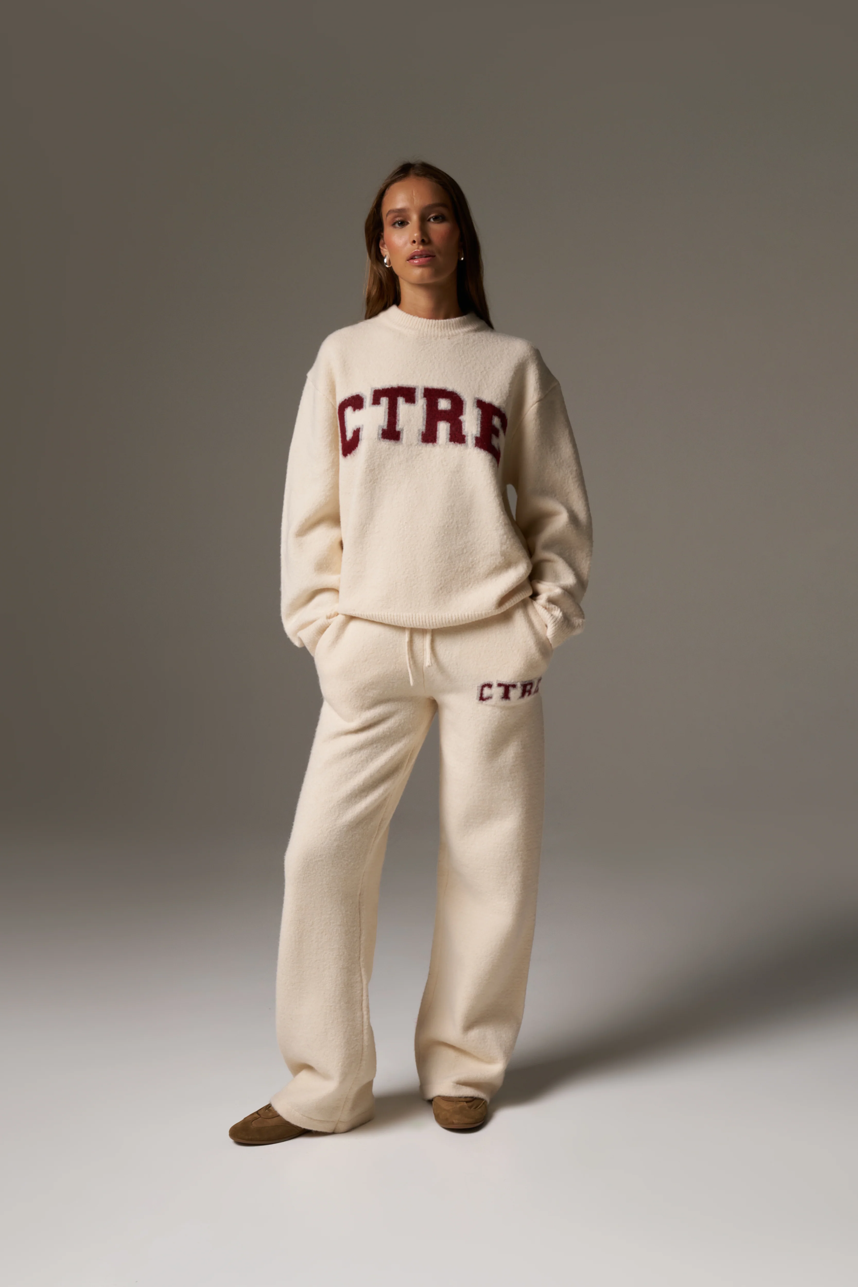 CTRE KNITTED JOGGERS - OFF WHITE
