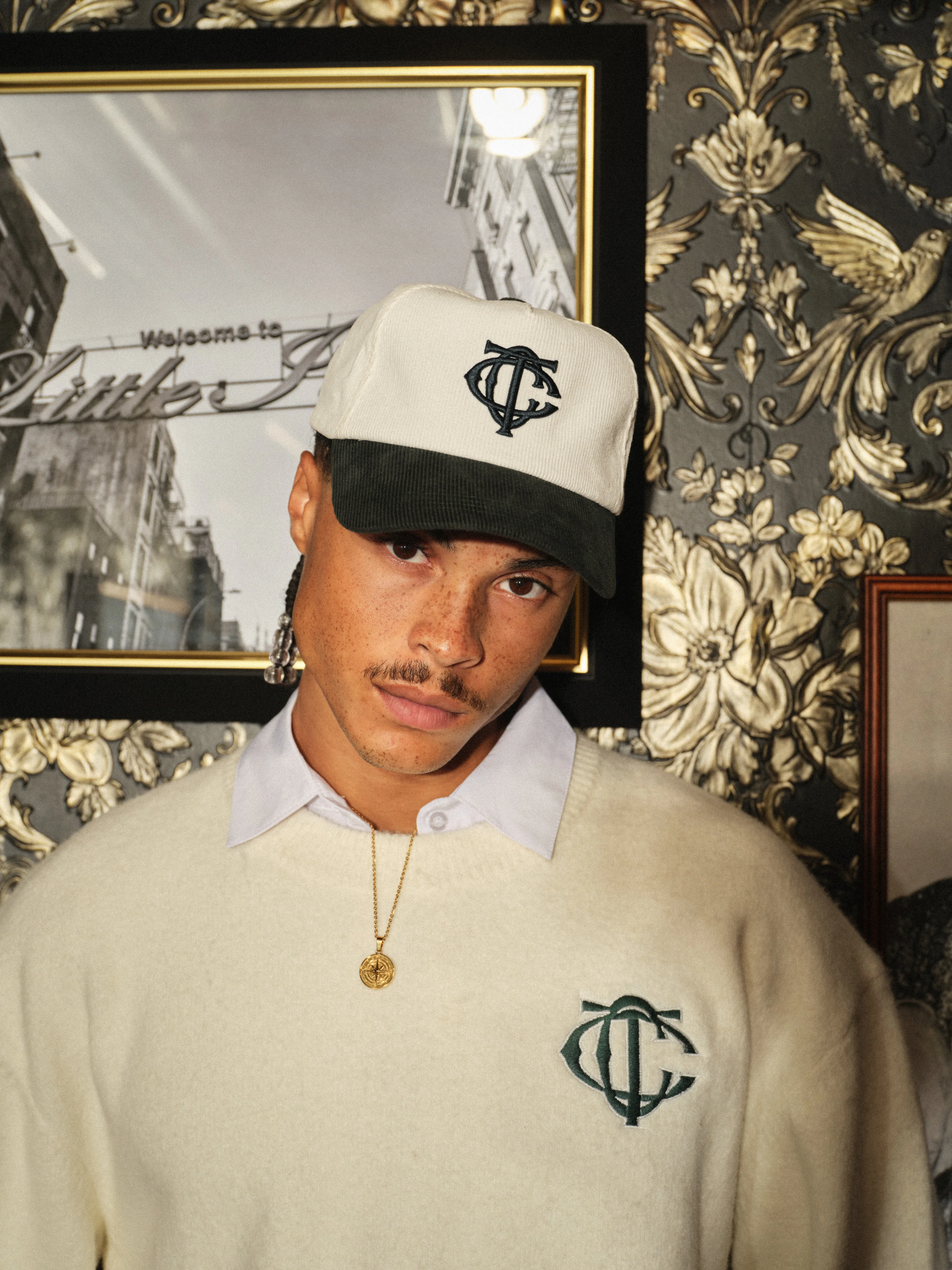 MONOGRAM EMBLEM CORD CAP - FOREST GREEN