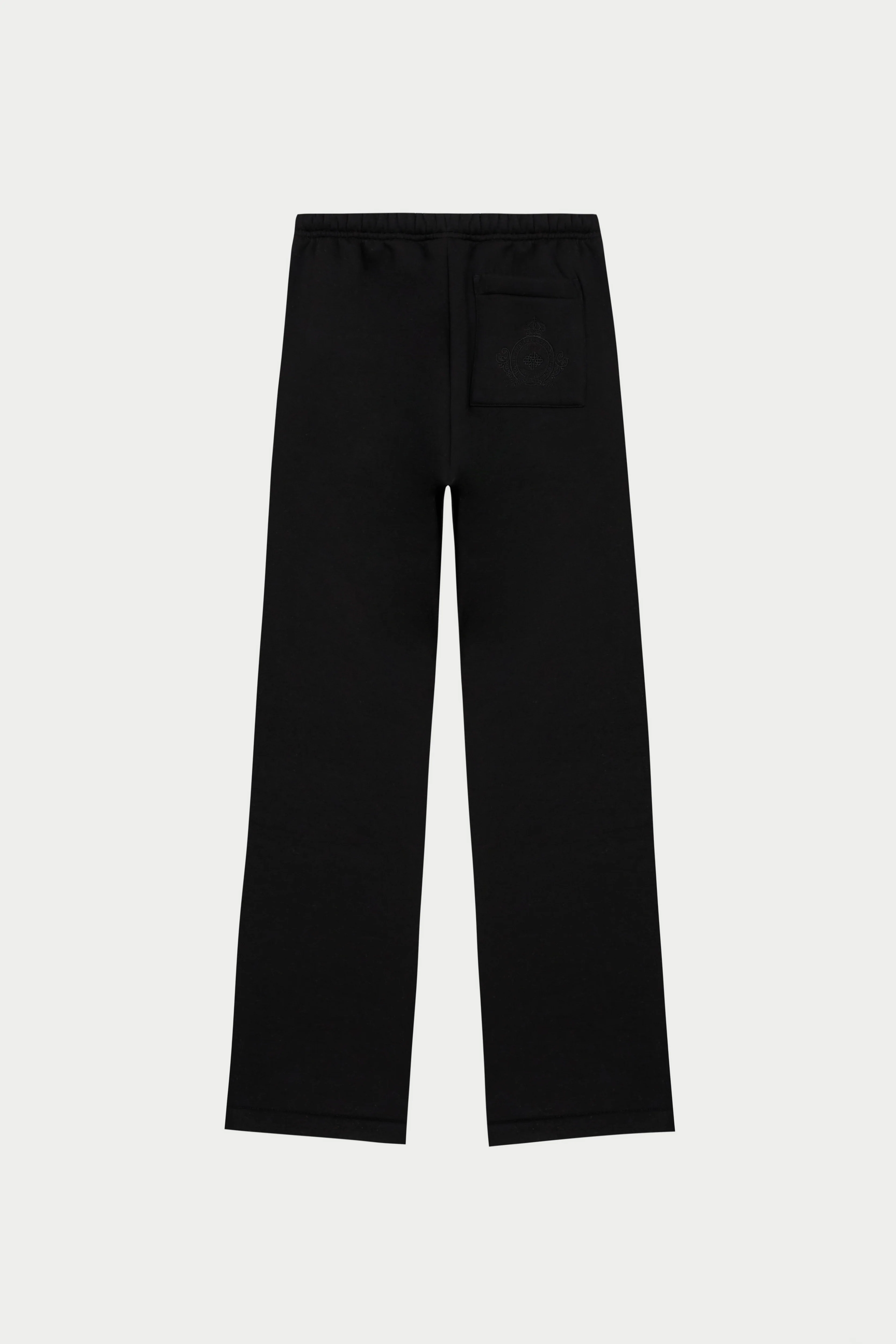 EMBROIDERED CREST RELAXED JOGGERS - BLACK