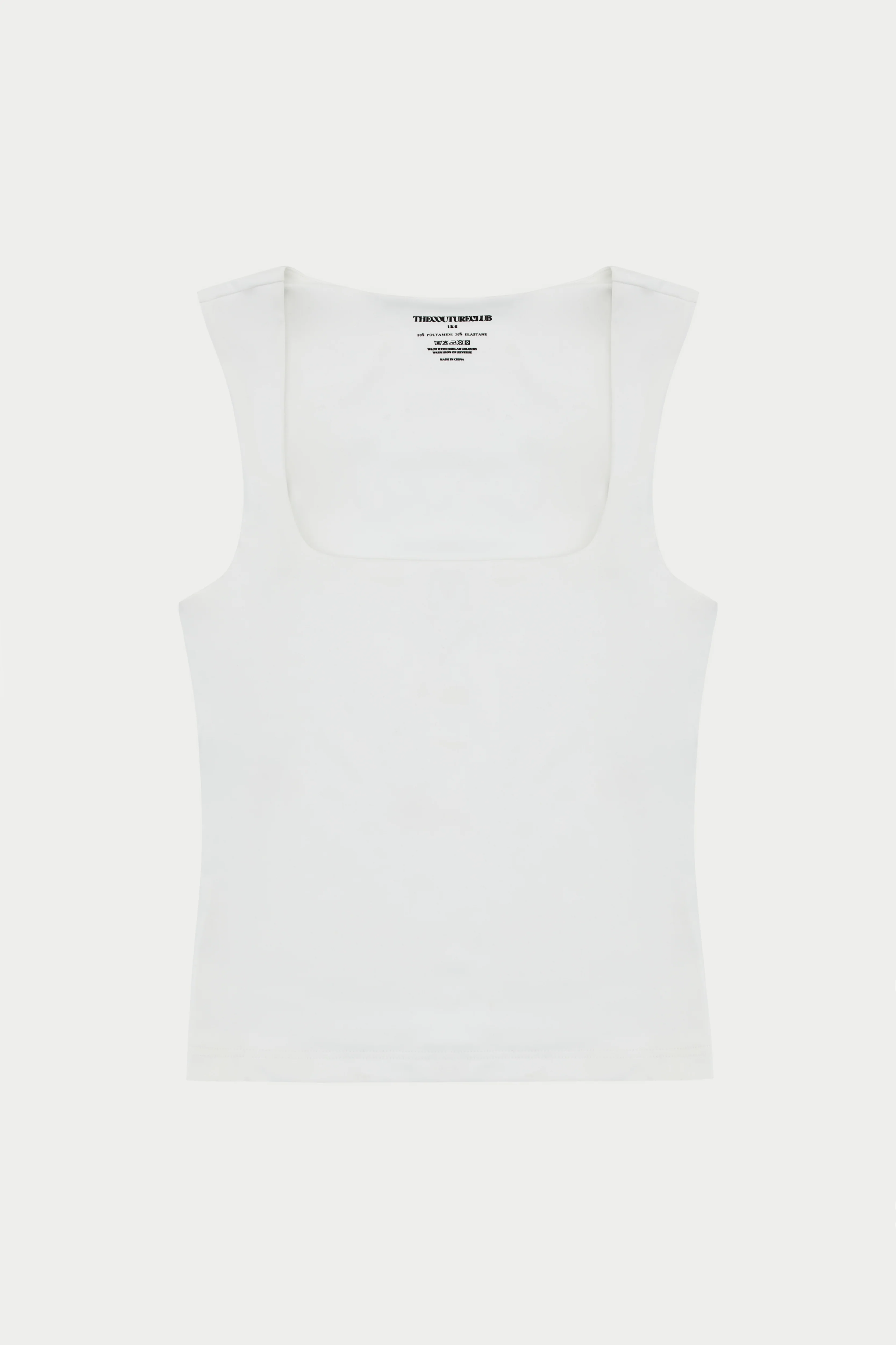 SCULPTING STRETCH SCOOP NECK TOP - WHITE