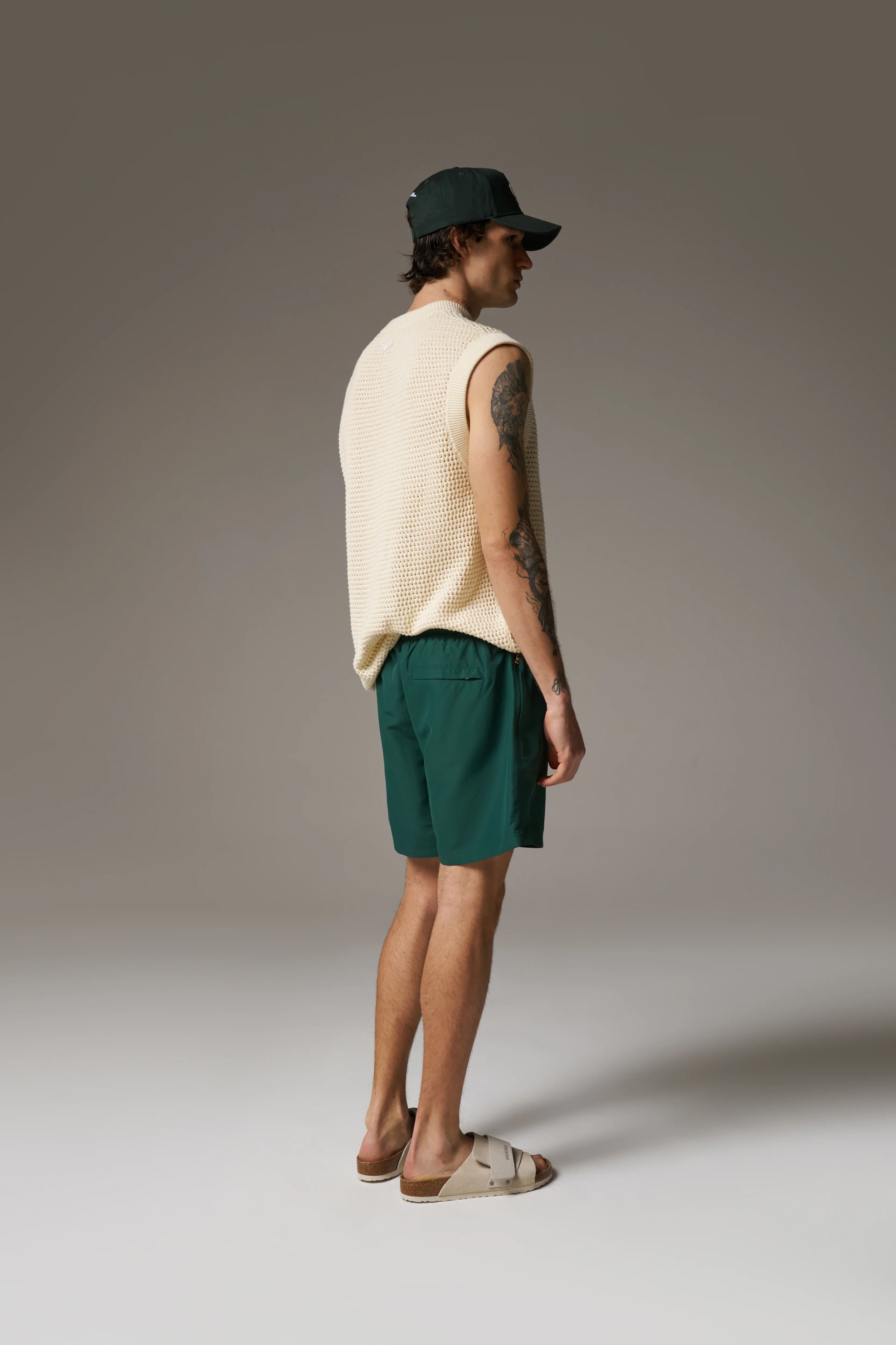 WATER REACTIVE EMBLEM SWIM SHORT - GREEN