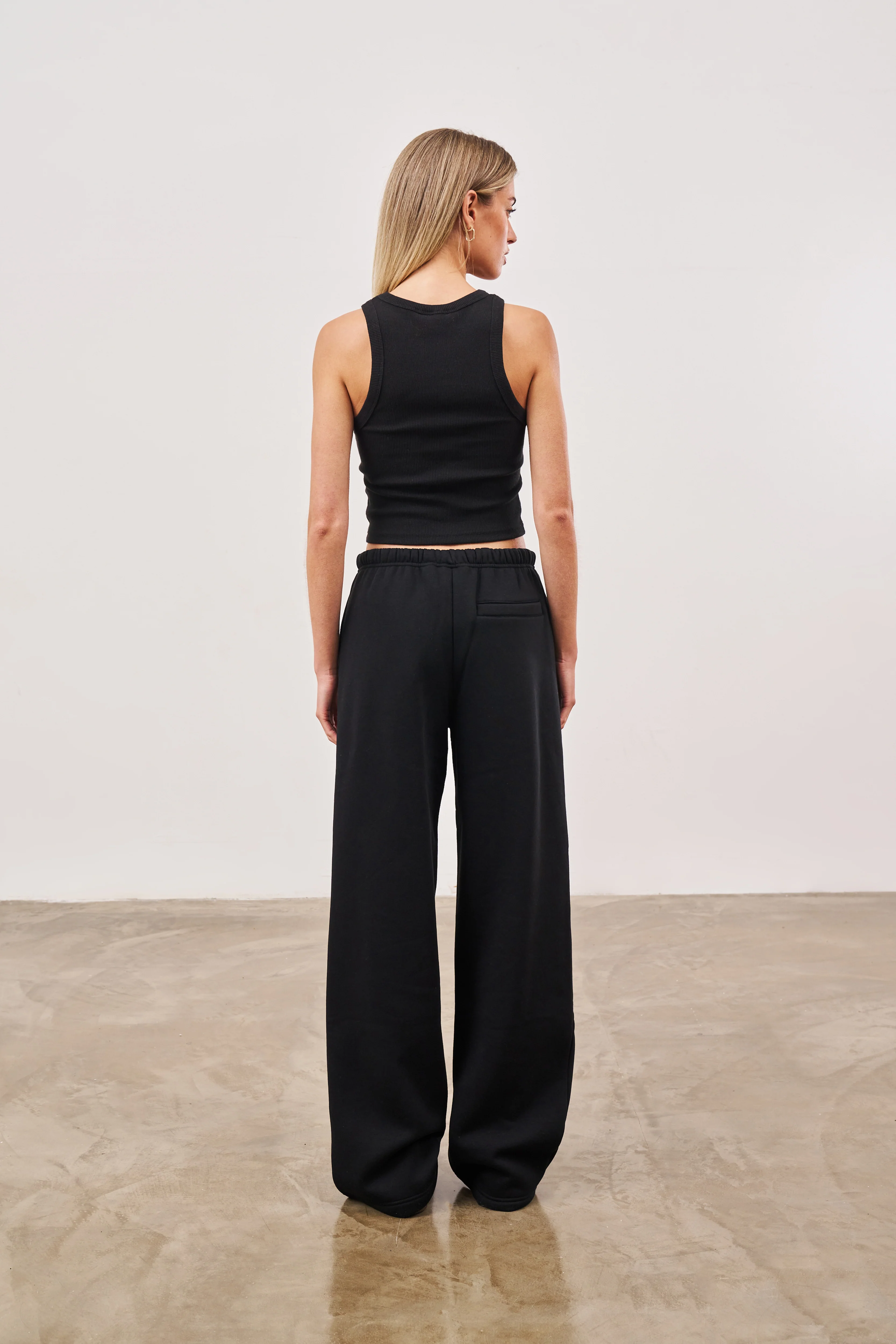 LOGO RIBBED RACER VEST - BLACK