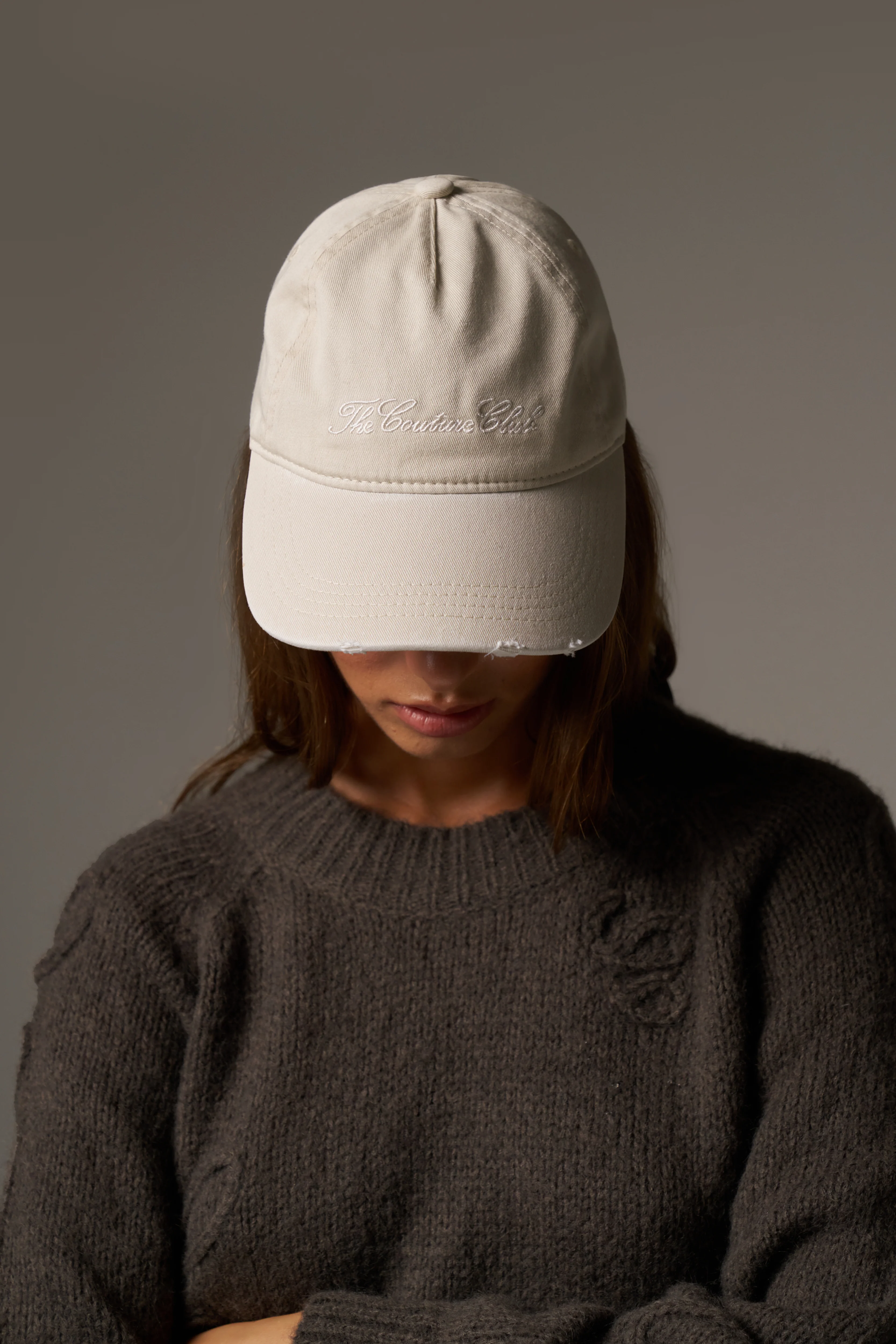 WASHED SCRIPT CAP - BONE