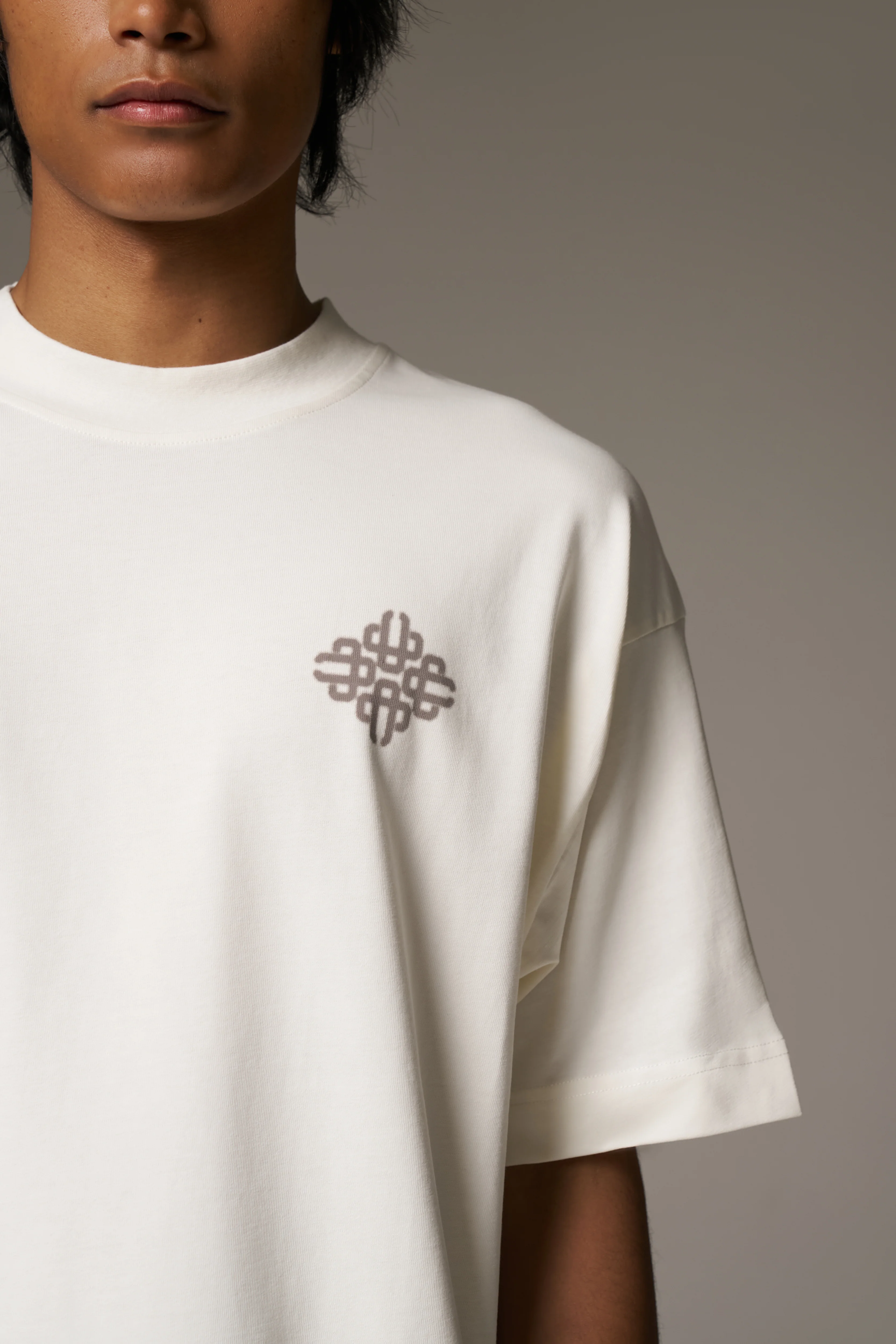 BLURRED GRAPHIC EMBLEM T-SHIRT - OFF WHITE