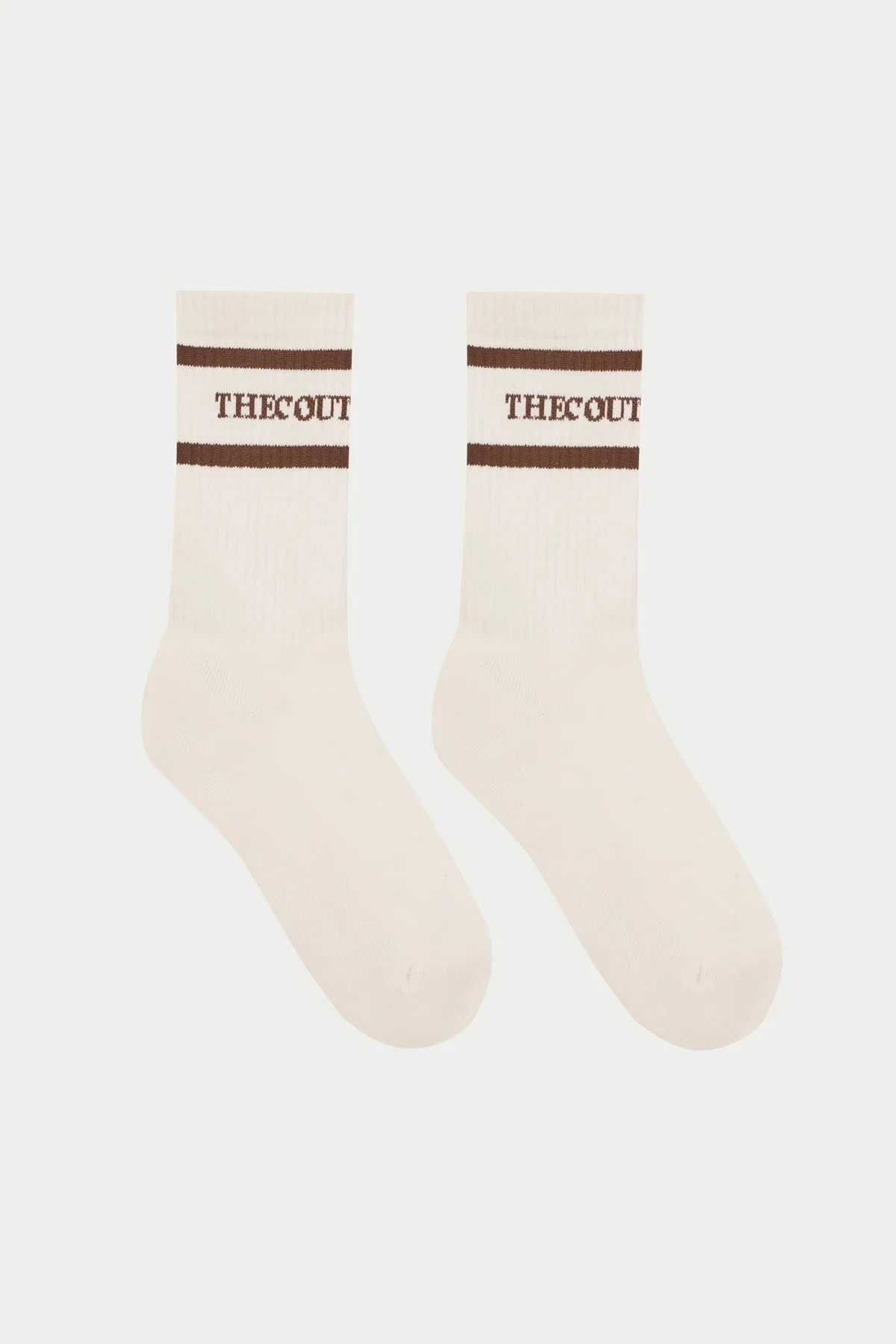DOUBLE STRIPE COPYRIGHT SOCK - OFF WHITE