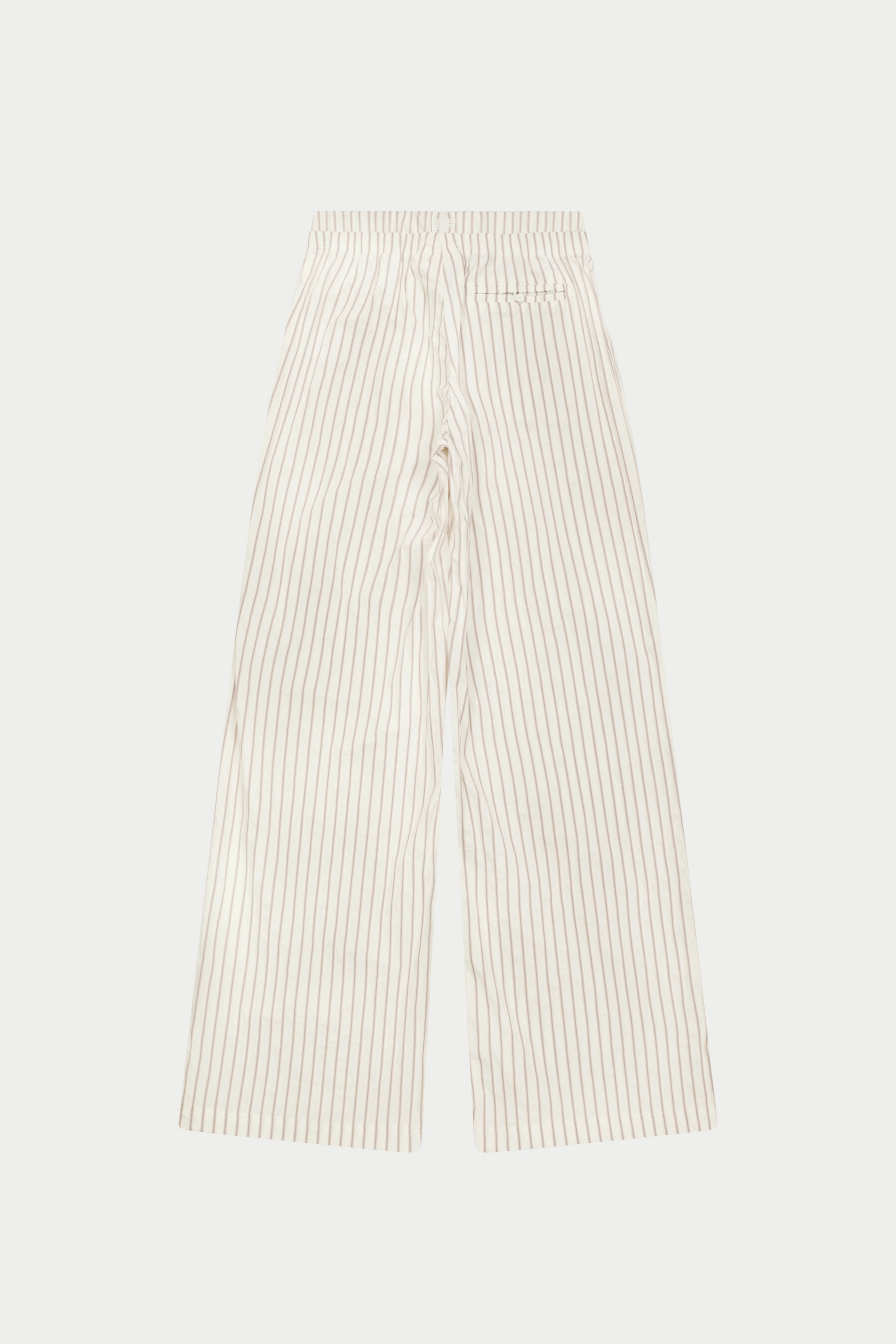 DOUBLE WAISTBAND STRIPE TROUSERS - BEIGE