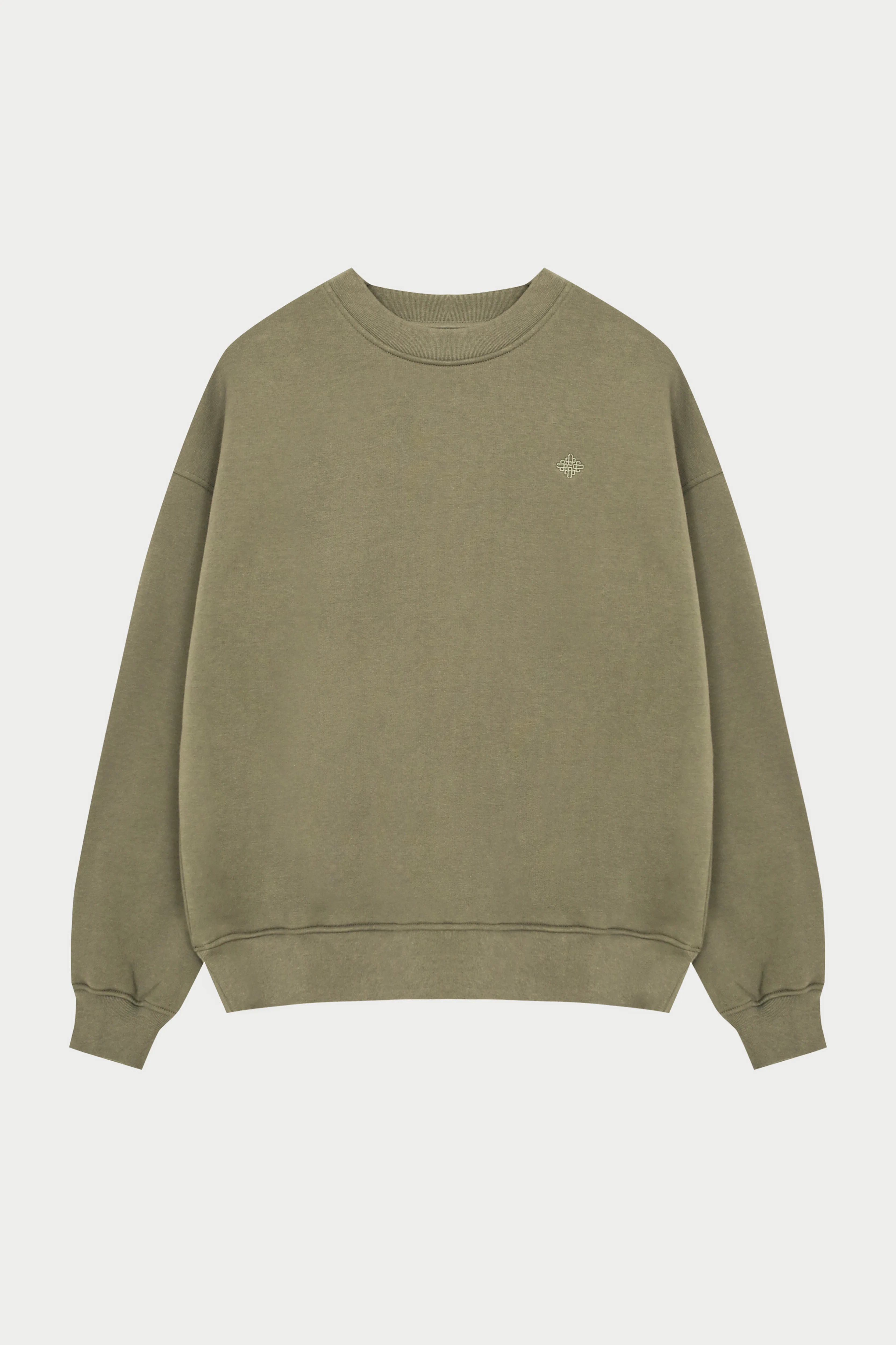 EMBLEM EMBROIDERED SWEATSHIRT - KHAKI