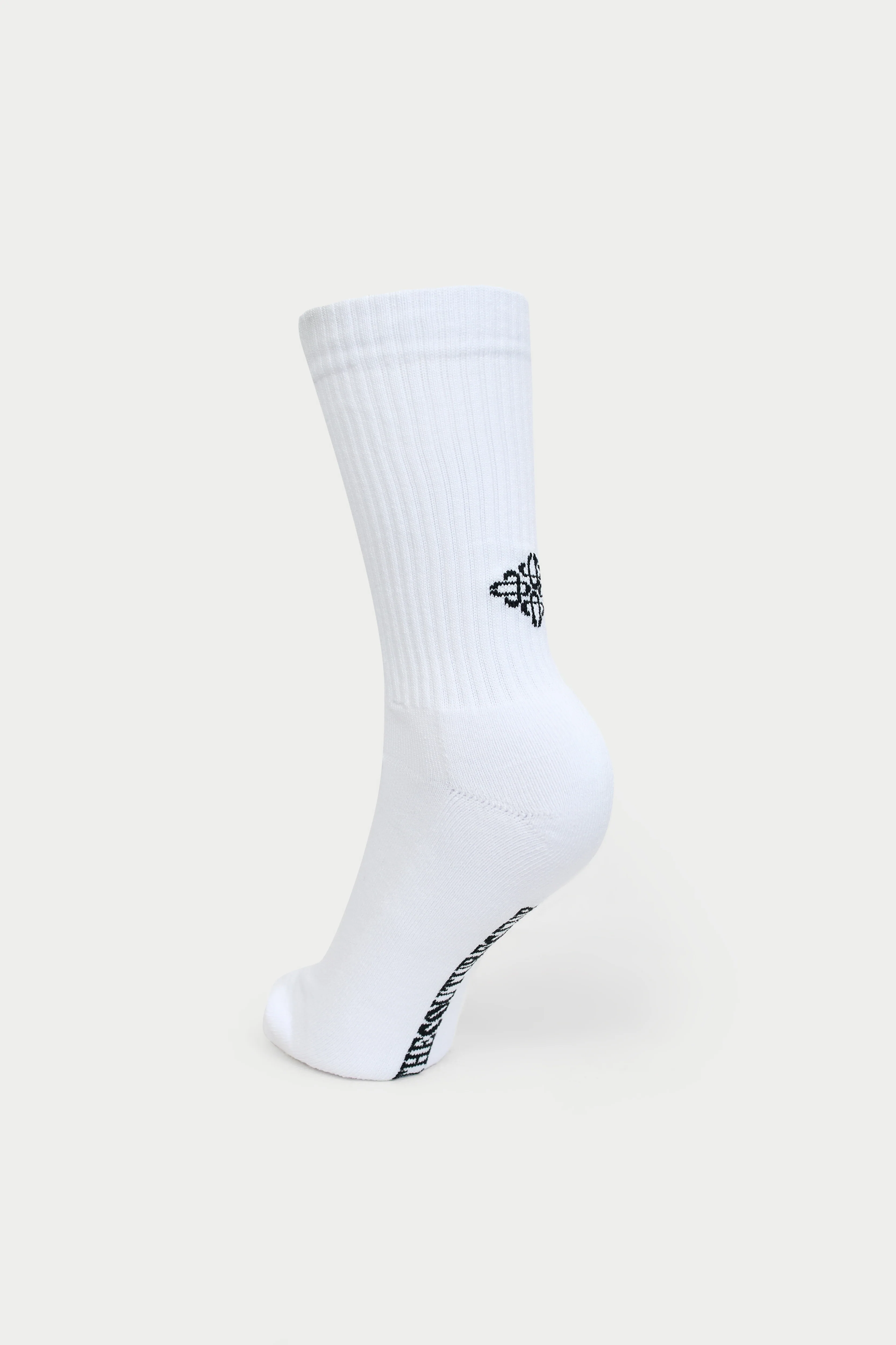 REVERSE EMBLEM COPYRIGHT SOCKS - WHITE
