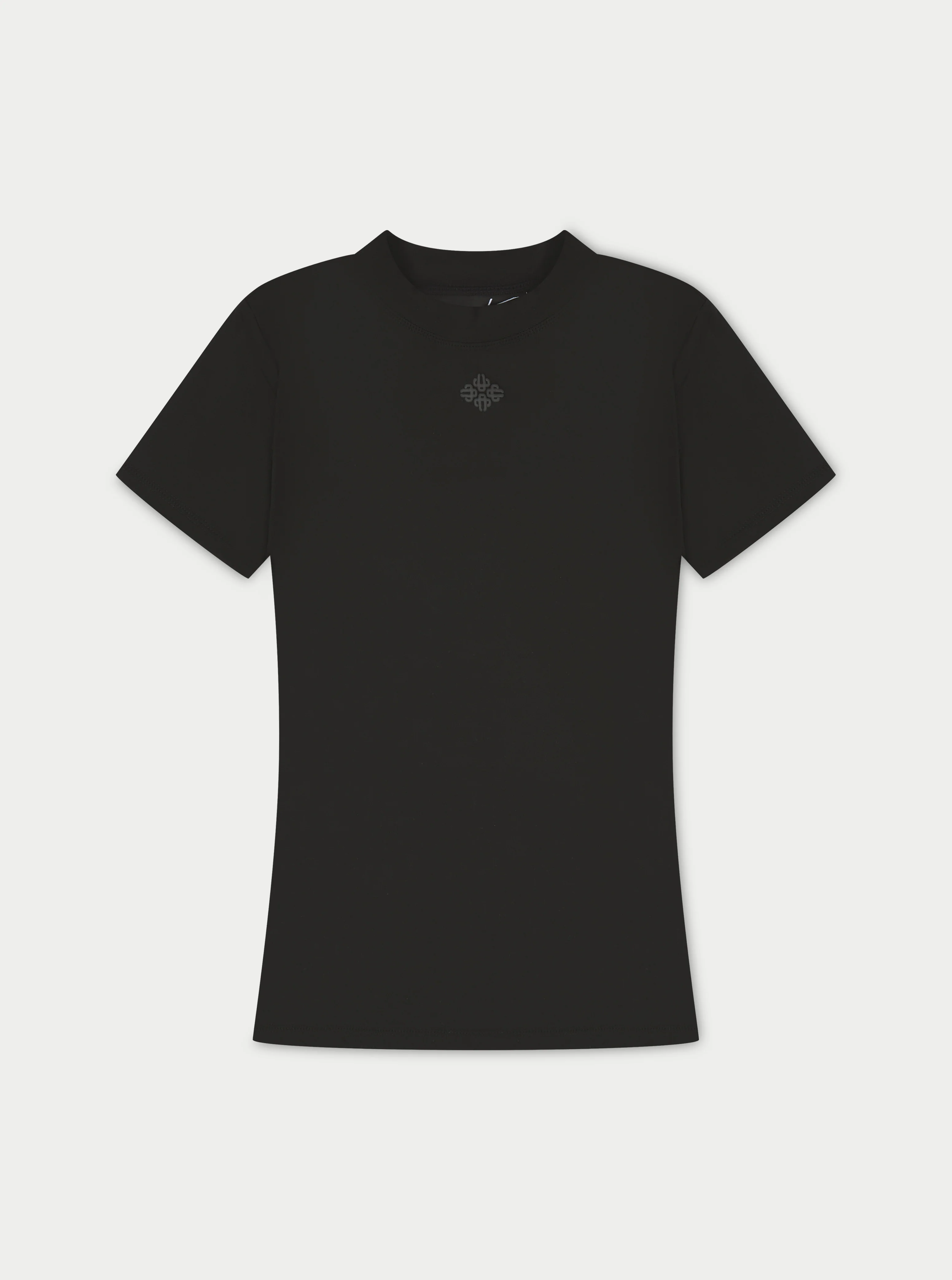 SCULPTING STRETCH EMBLEM BABY TEE - BLACK