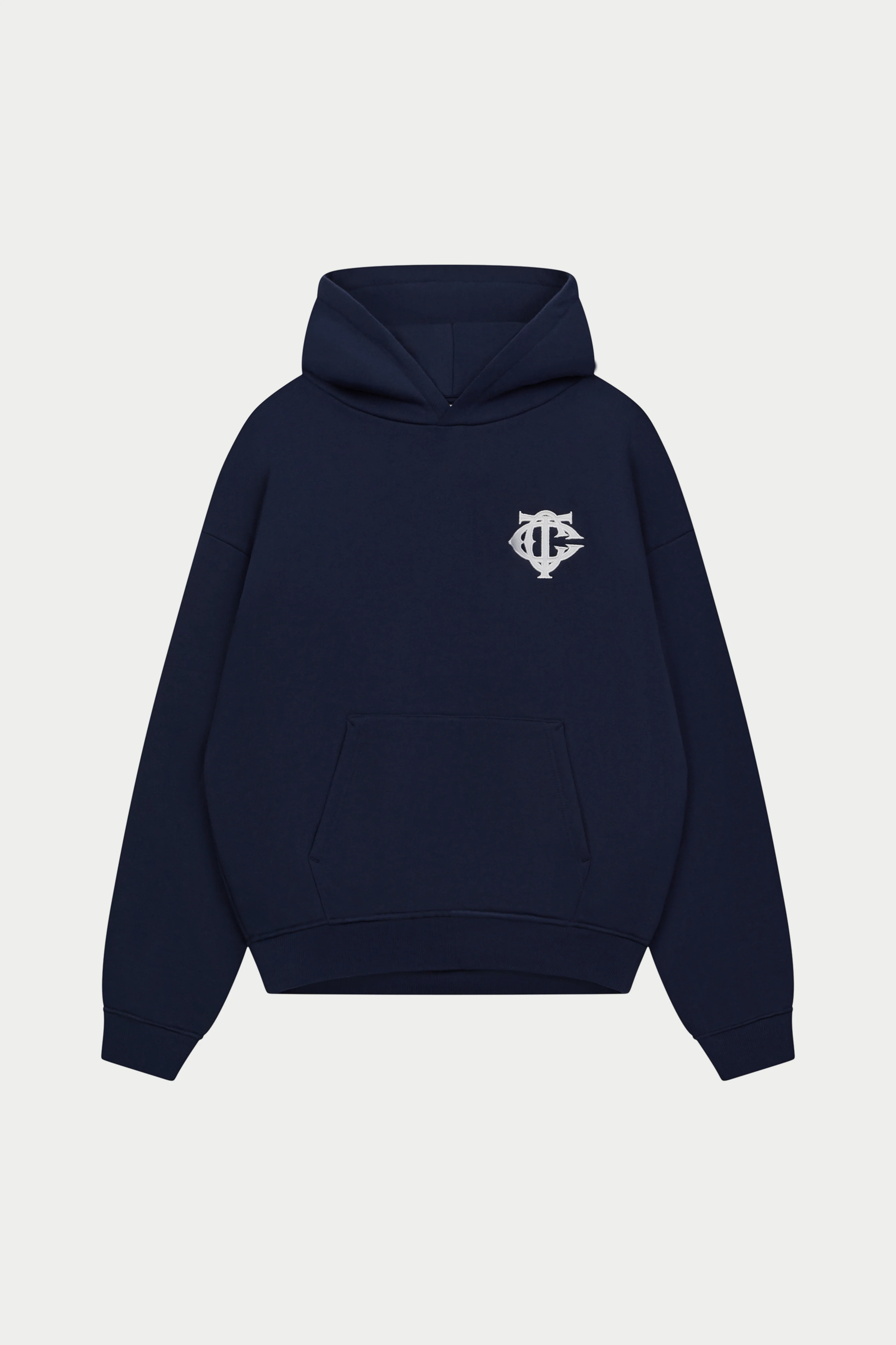 HEAVYWEIGHT MONOGRAM EMBLEM HOODIE - NAVY