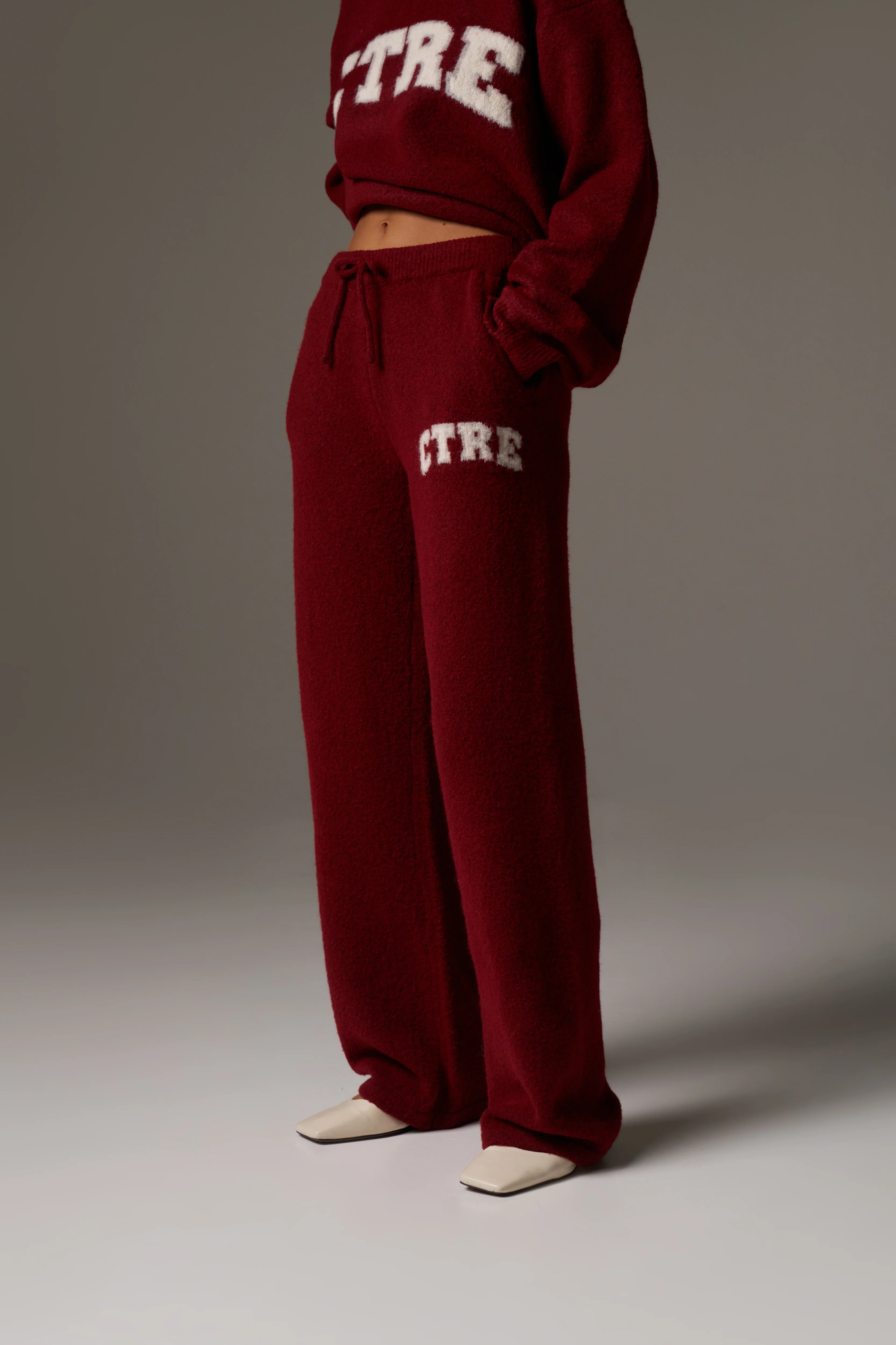 CTRE KNITTED JOGGERS - BURGUNDY