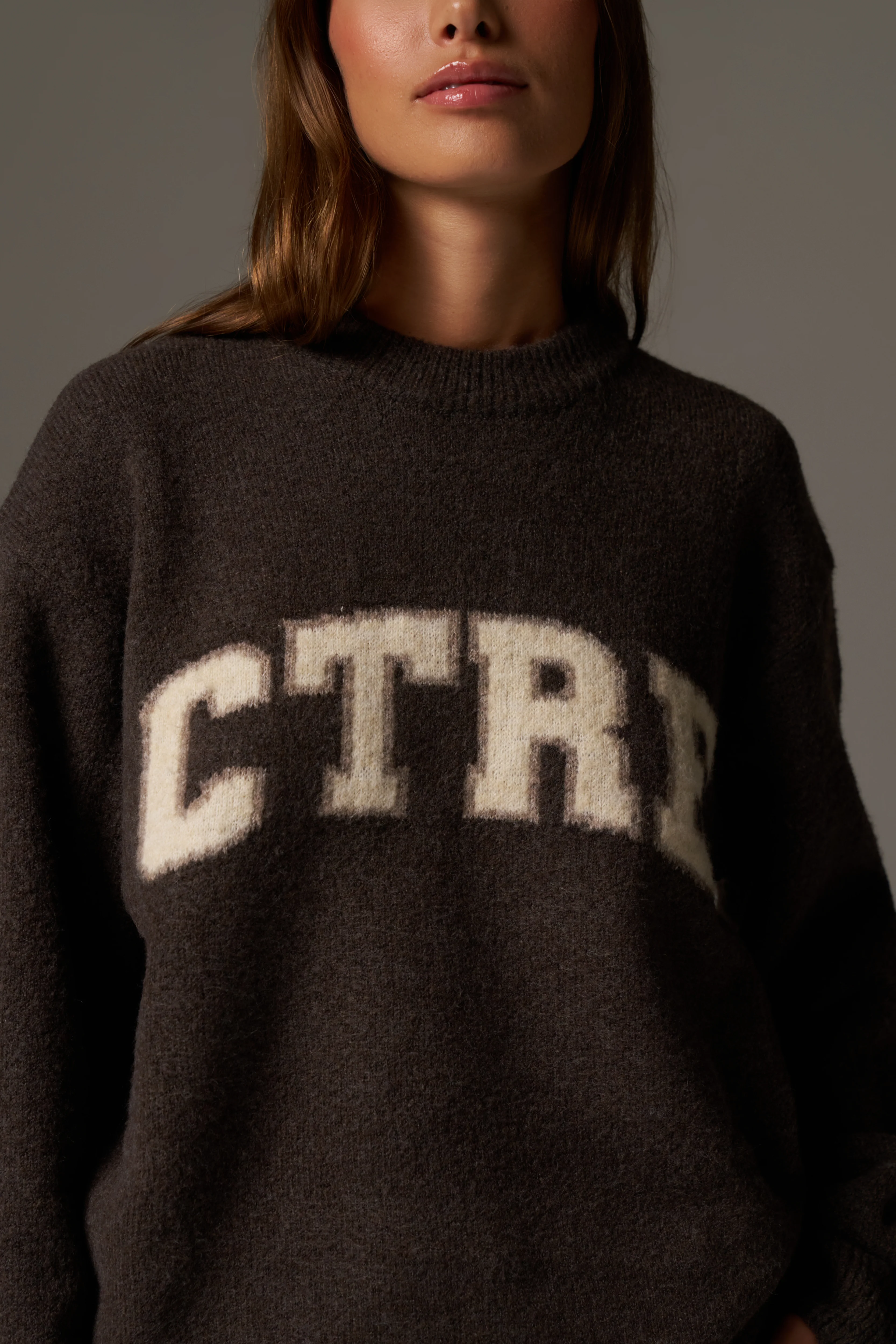 CTRE KNITTED SWEATSHIRT - BROWN