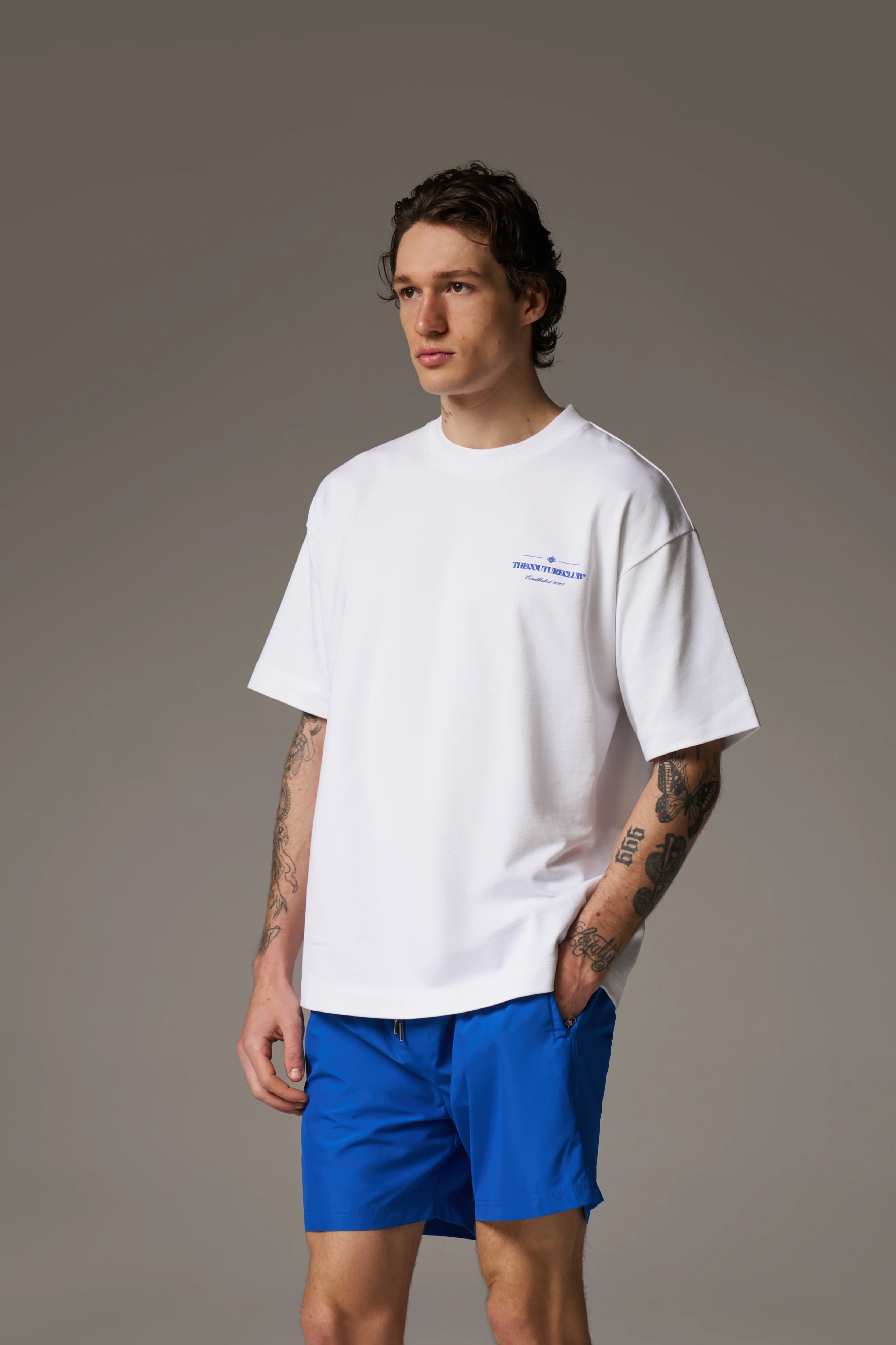 COPYRIGHT MULTI GRAPHIC T-SHIRT - COBALT