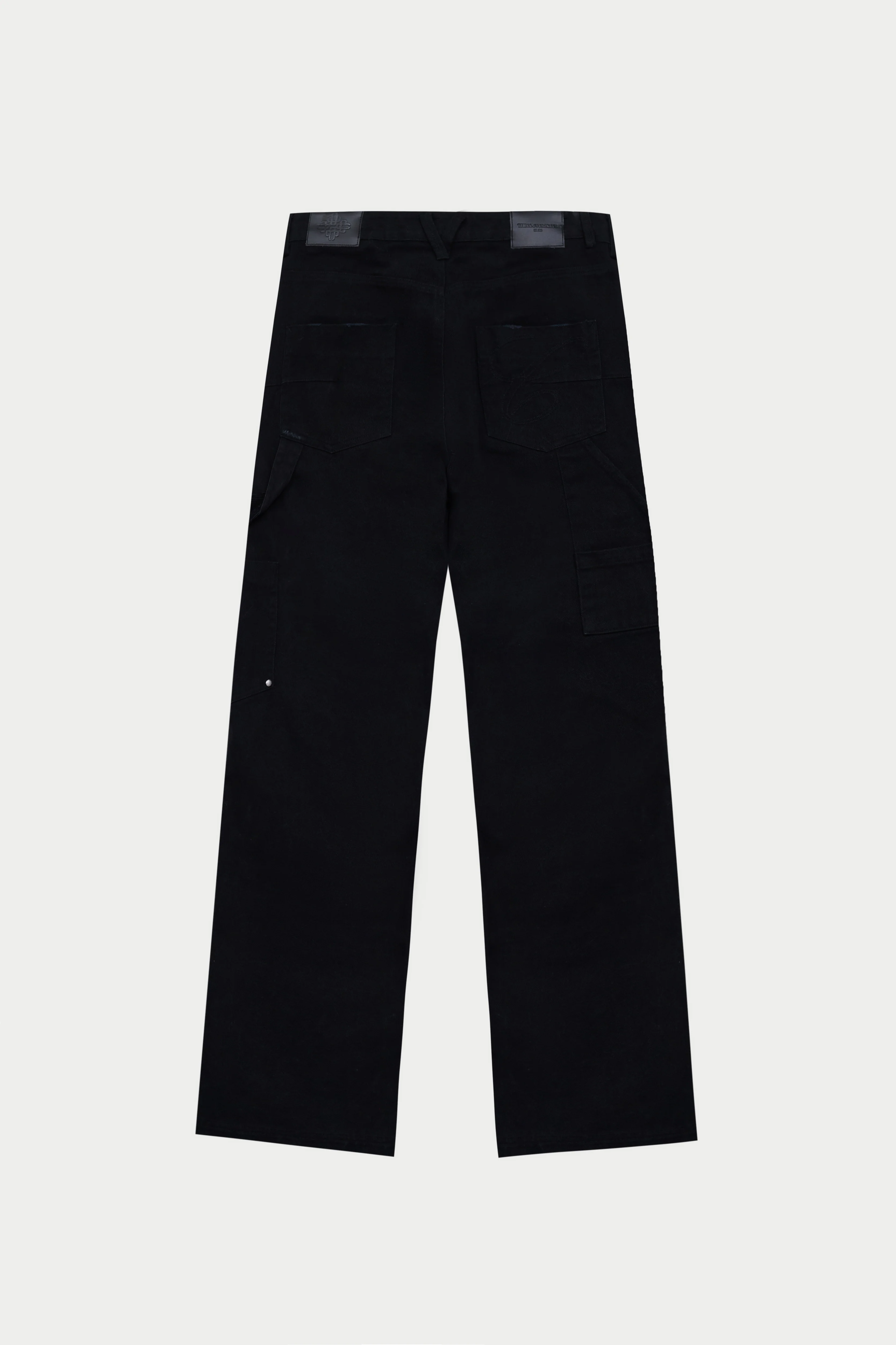 TWILL DOUBLE PATCH TROUSER - WASHED BLACK