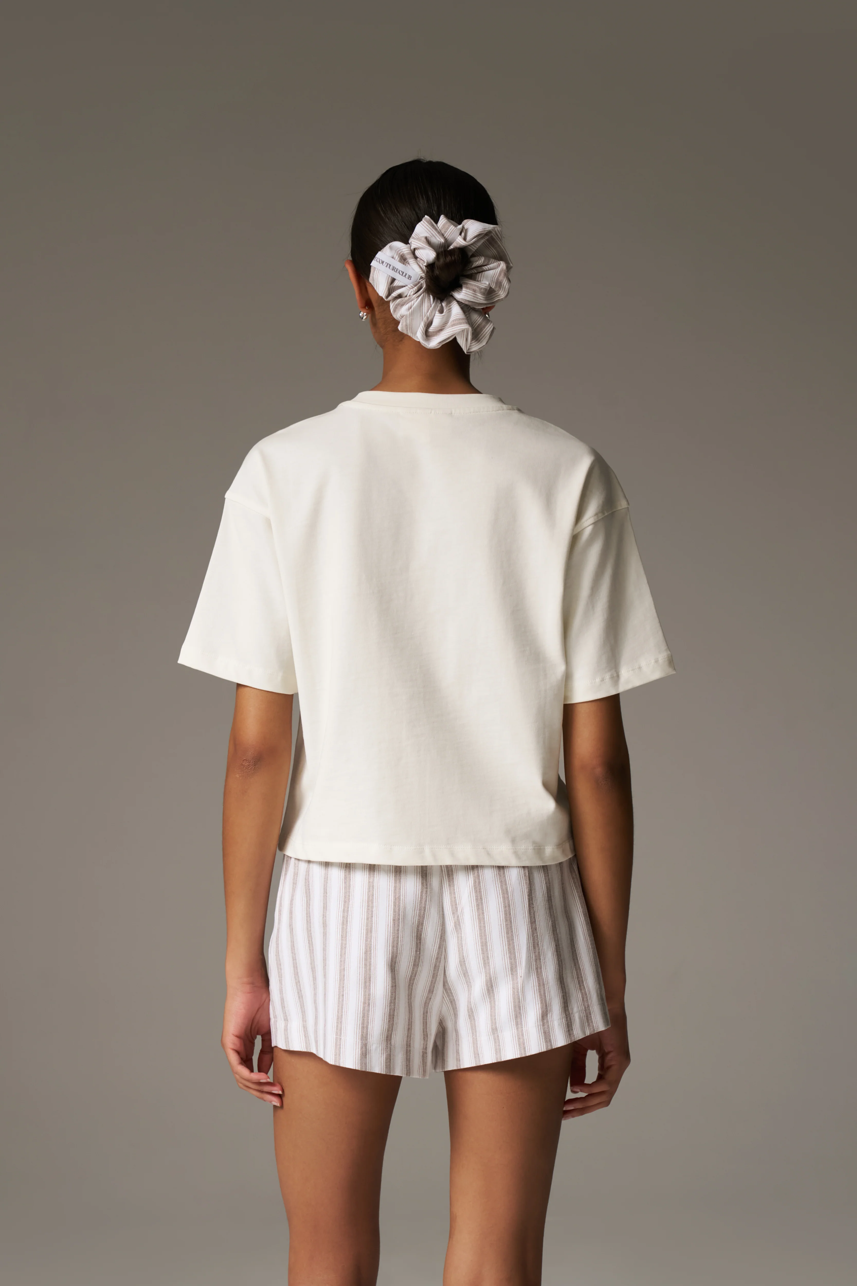 EMBROIDERED PALM GRAPHIC BOXY T-SHIRT - OFF WHITE