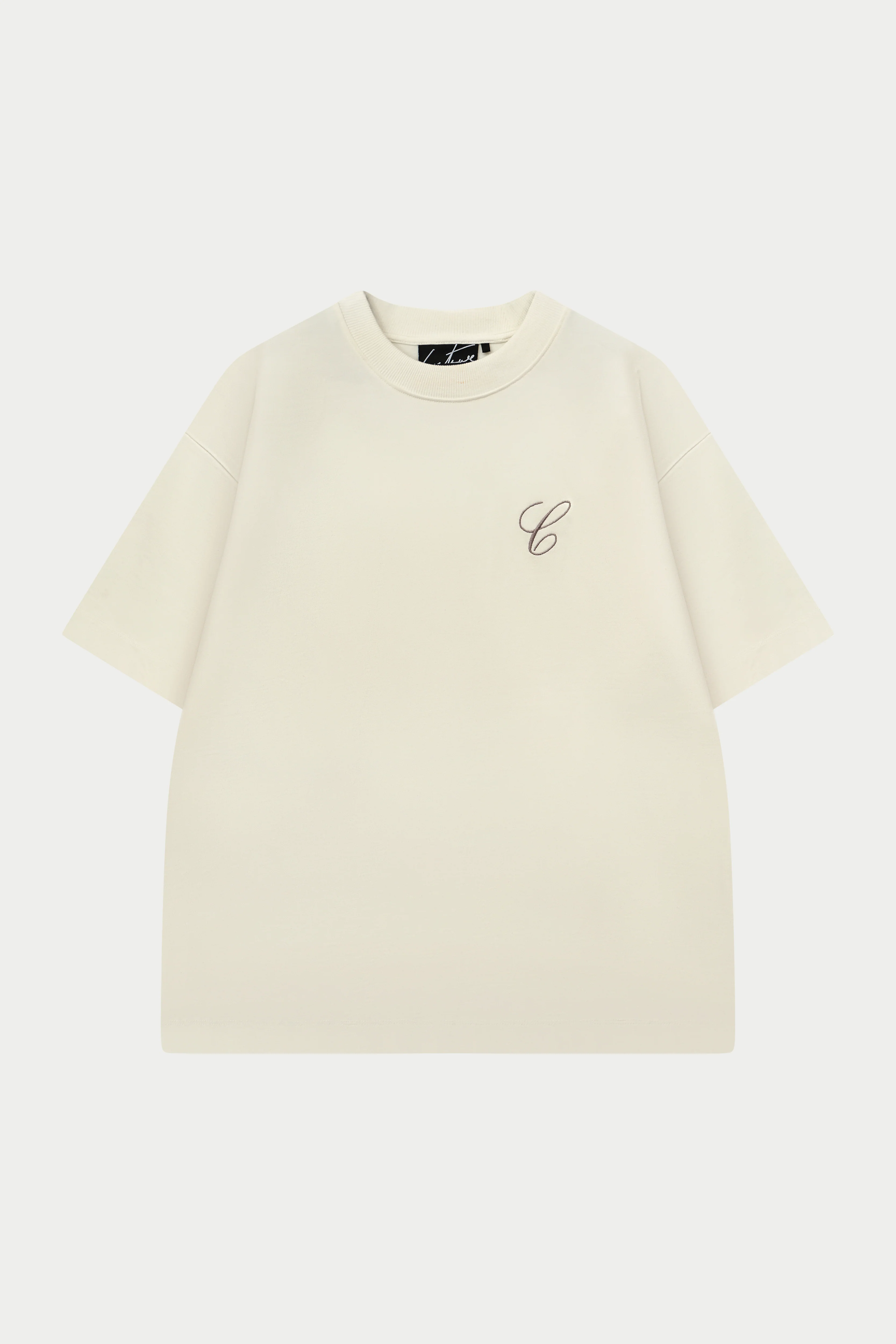 SCRIPT EMBROIDERED T-SHIRT - OFF WHITE
