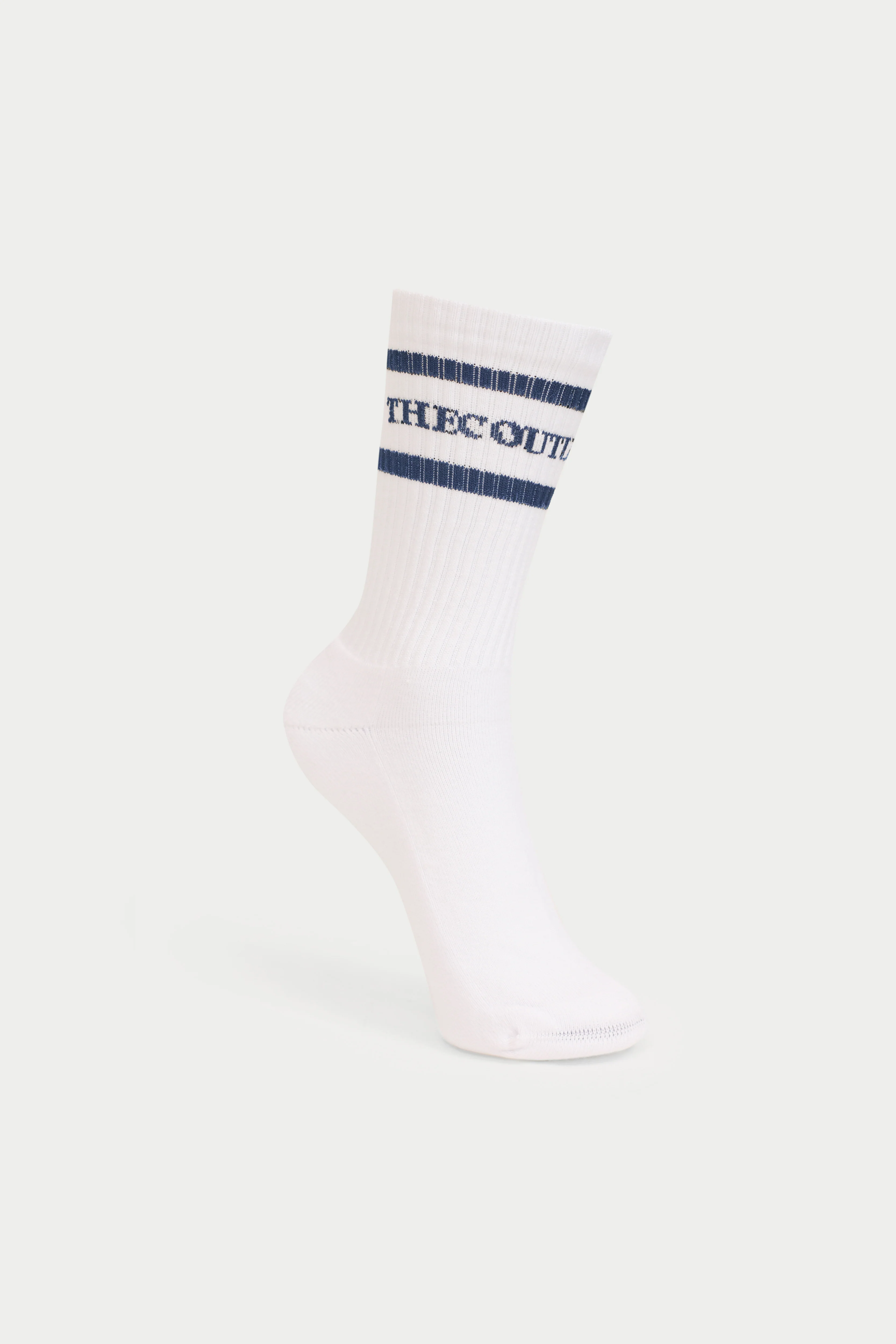 DOUBLE STRIPE COPYRIGHT SOCK - NAVY