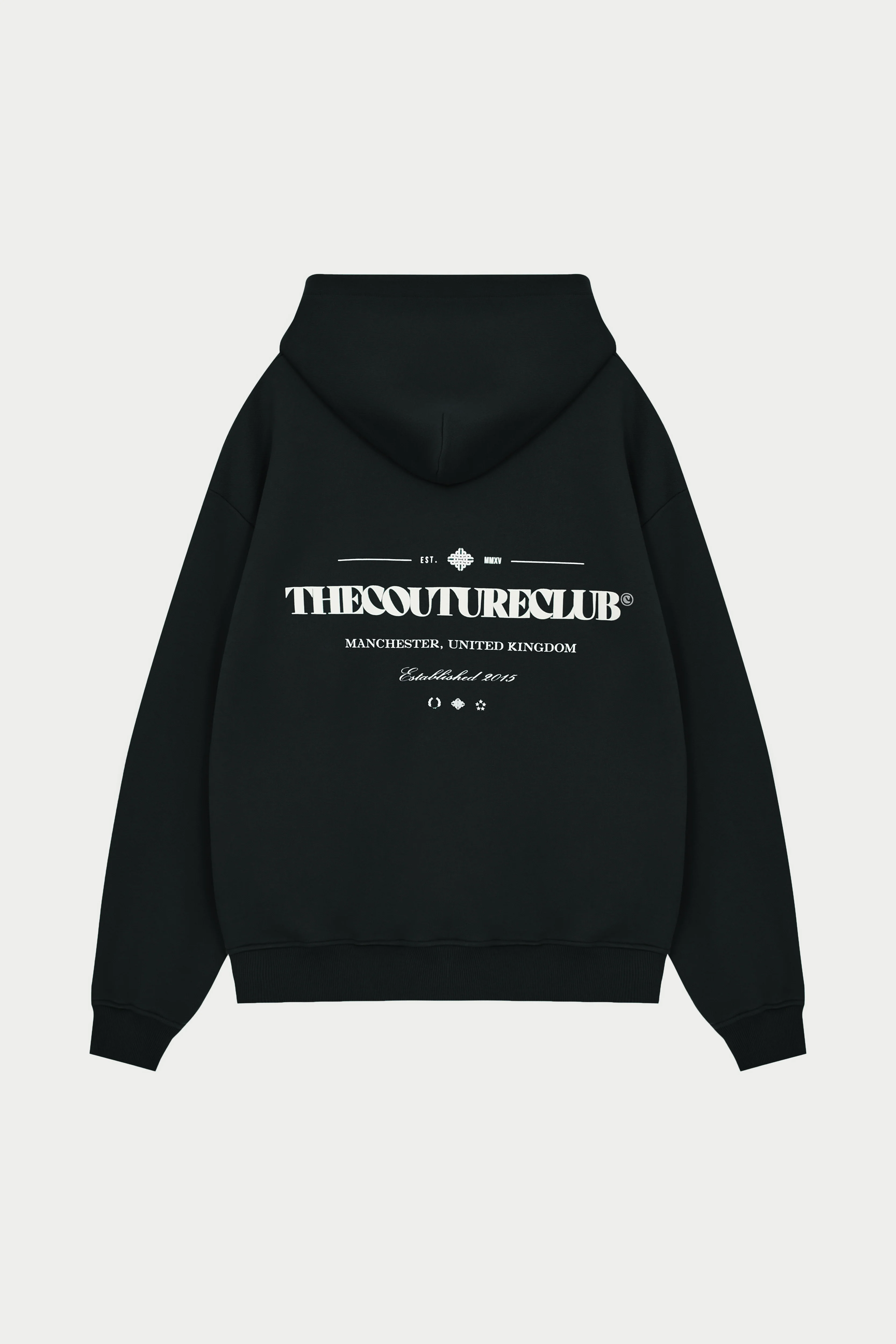 MIXED FONT GRAPHIC HOODIE - BLACK