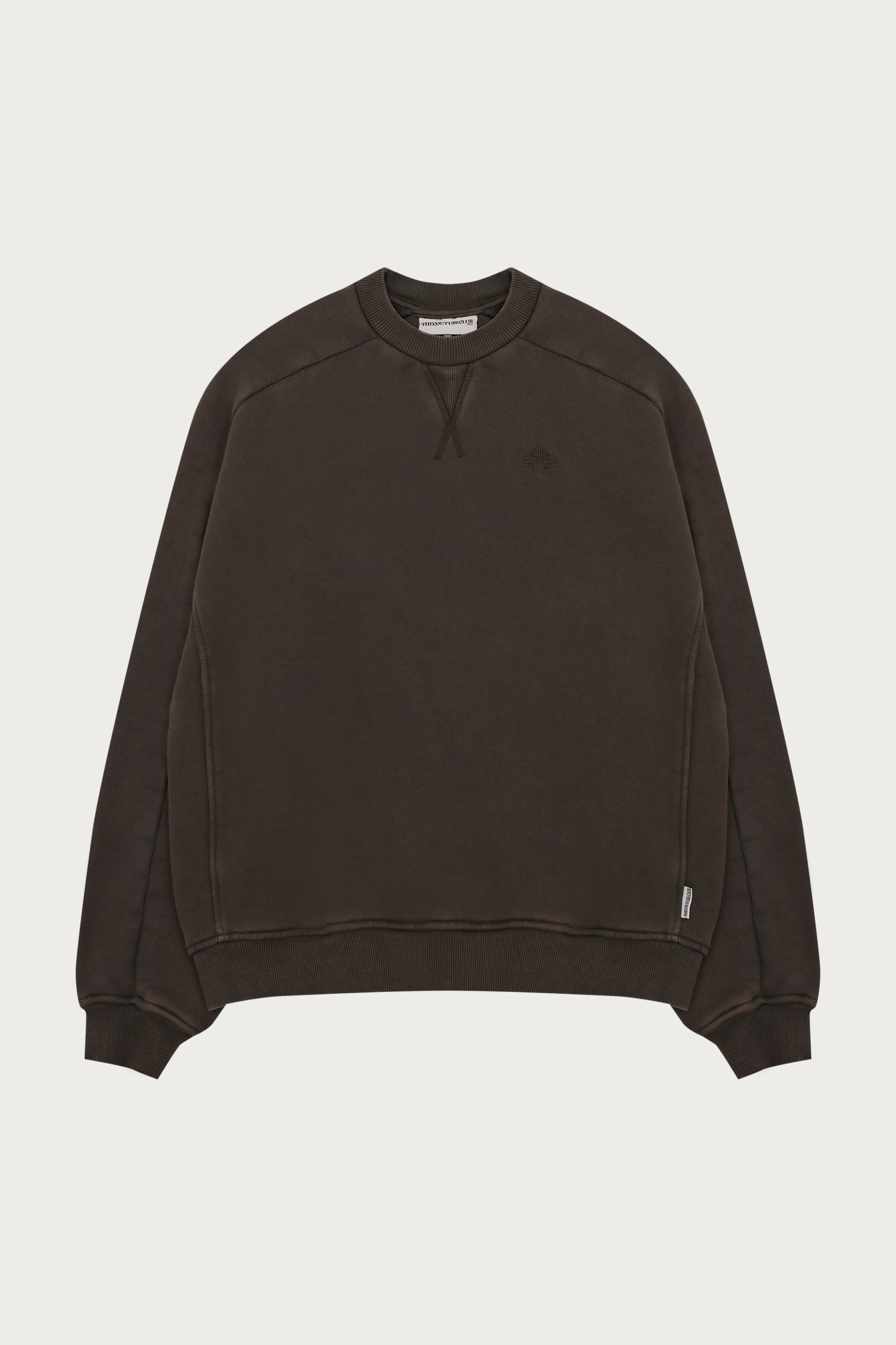 LAUNDERED CLASSICS SEAM DETAIL SWEATSHIRT - WASHED BROWN