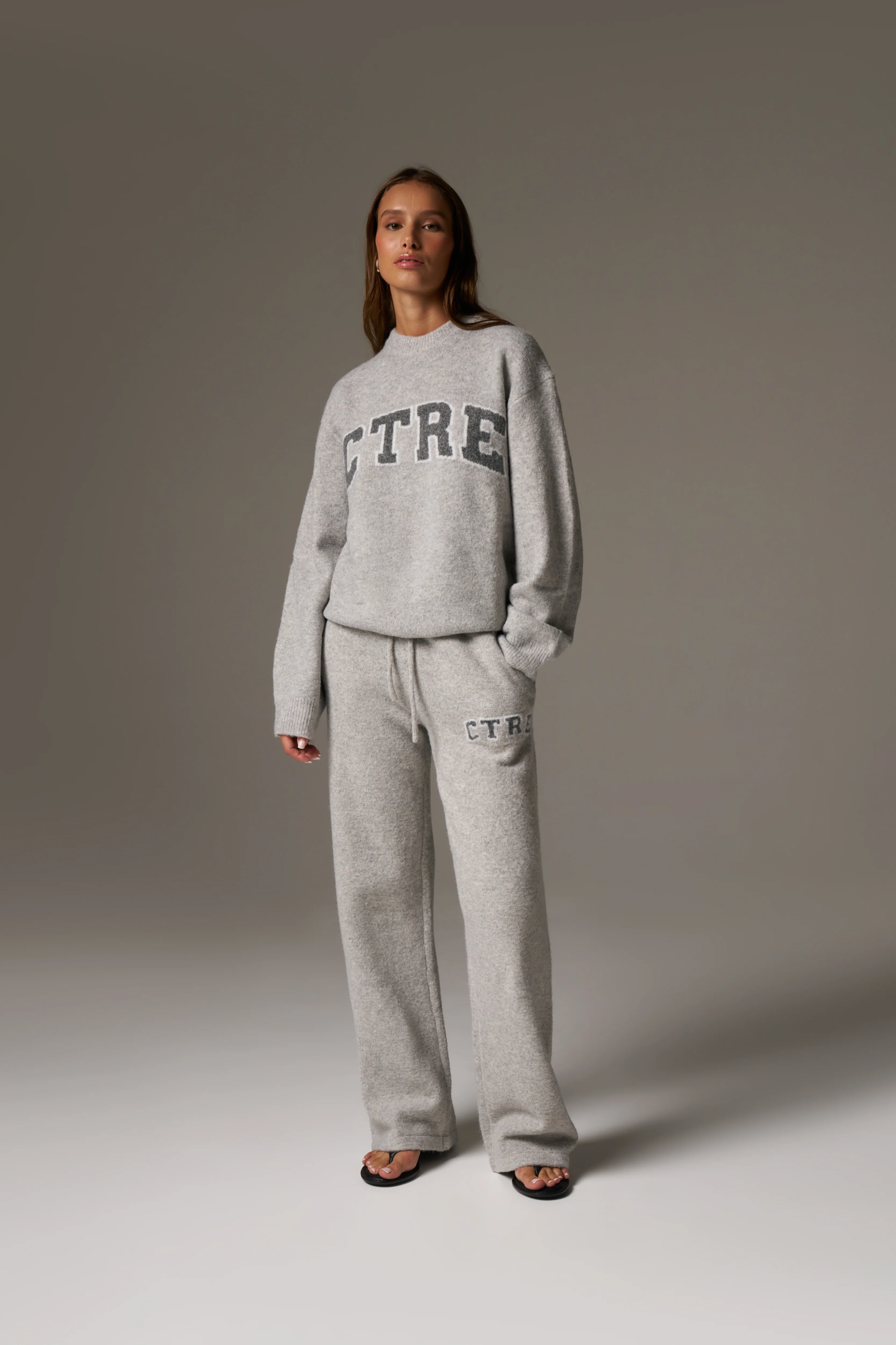 CTRE KNITTED SWEATSHIRT - GREY MARL