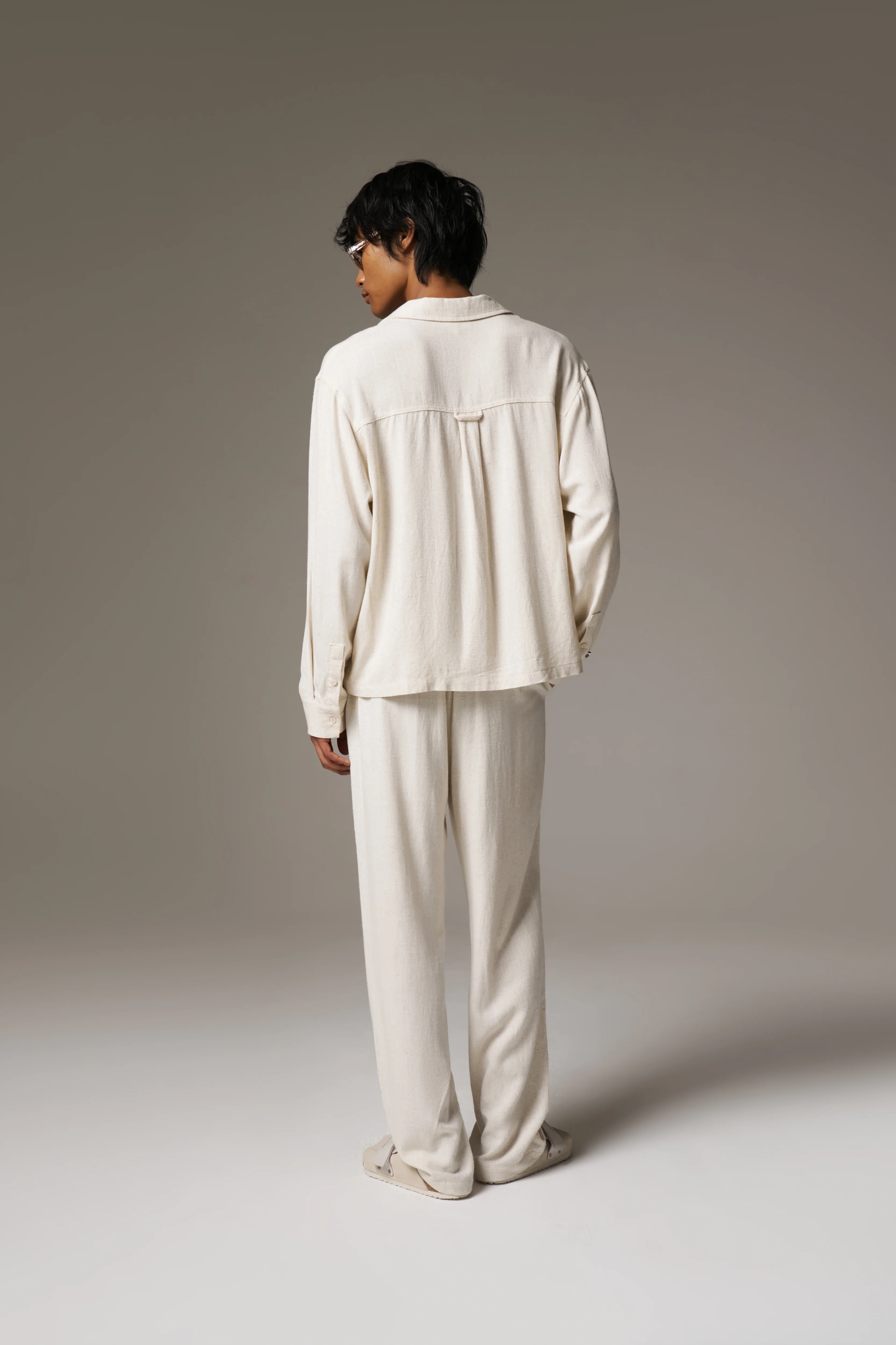 TEXTURED WOVEN SHIRT - BEIGE