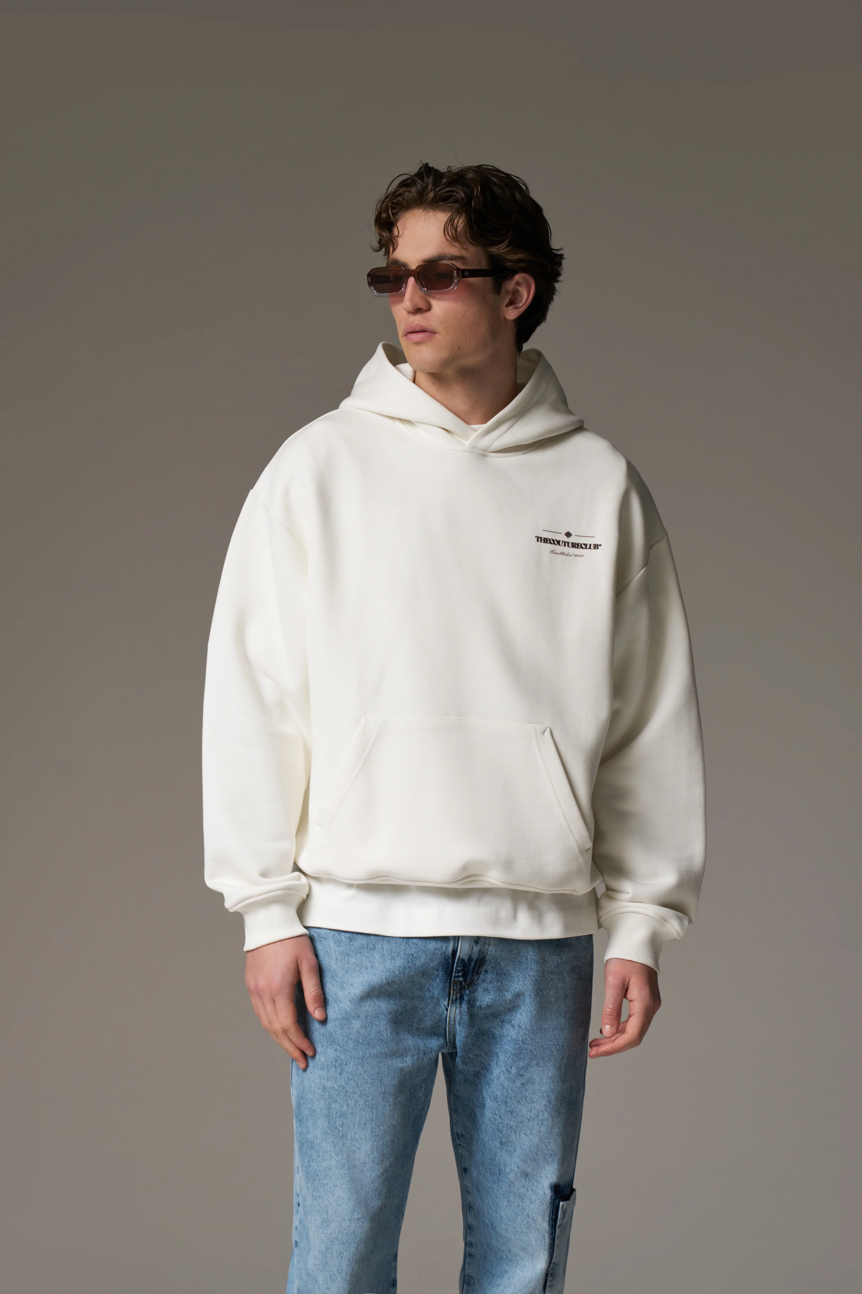 MIXED FONT GRAPHIC HOODIE - OFF WHITE