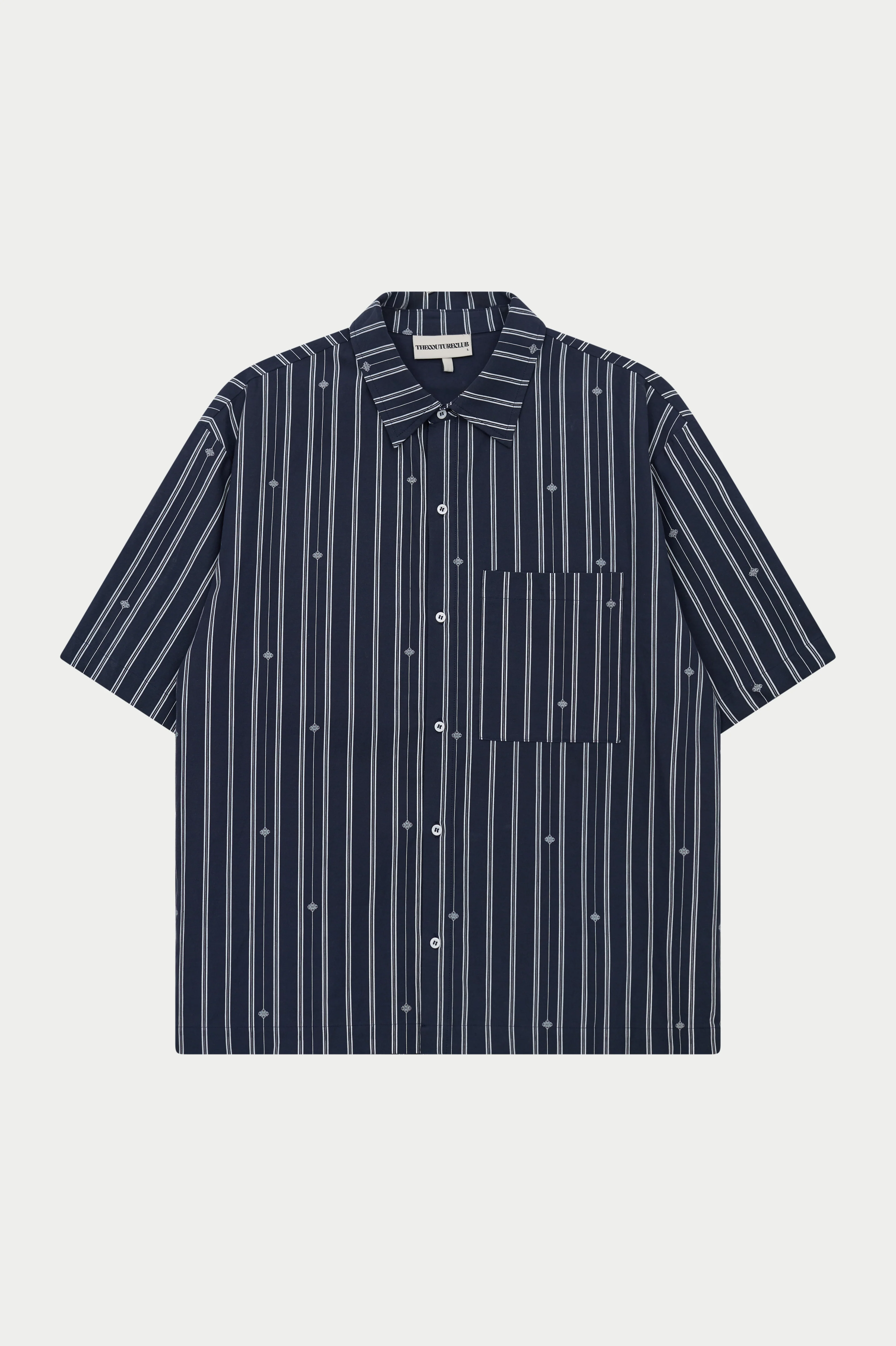 EMBLEM STRIPE SHIRT - NAVY