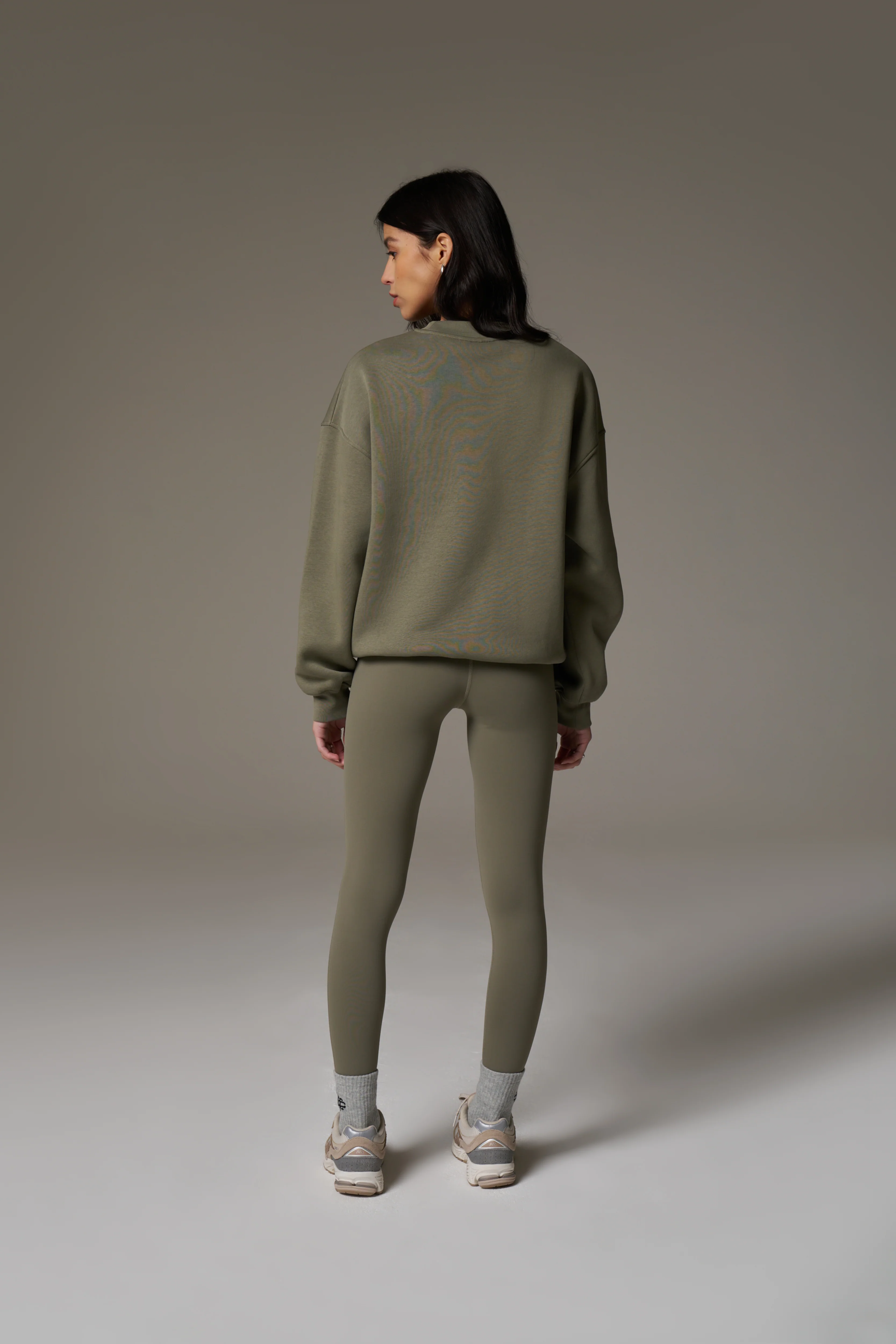 EMBLEM EMBROIDERED SWEATSHIRT - KHAKI