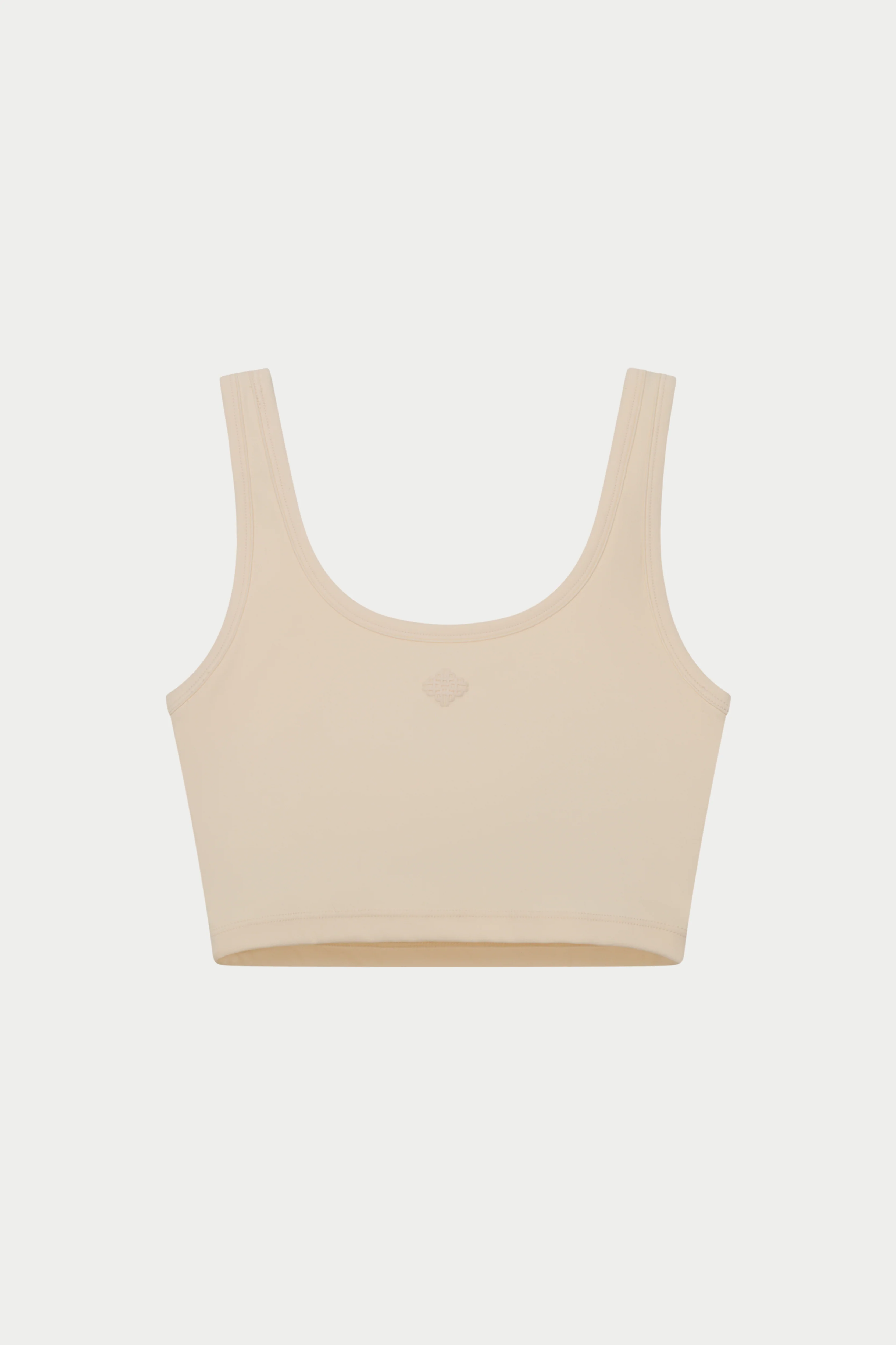 SCULPTING STRETCH EMBLEM SPORTS BRA - BUTTERMILK