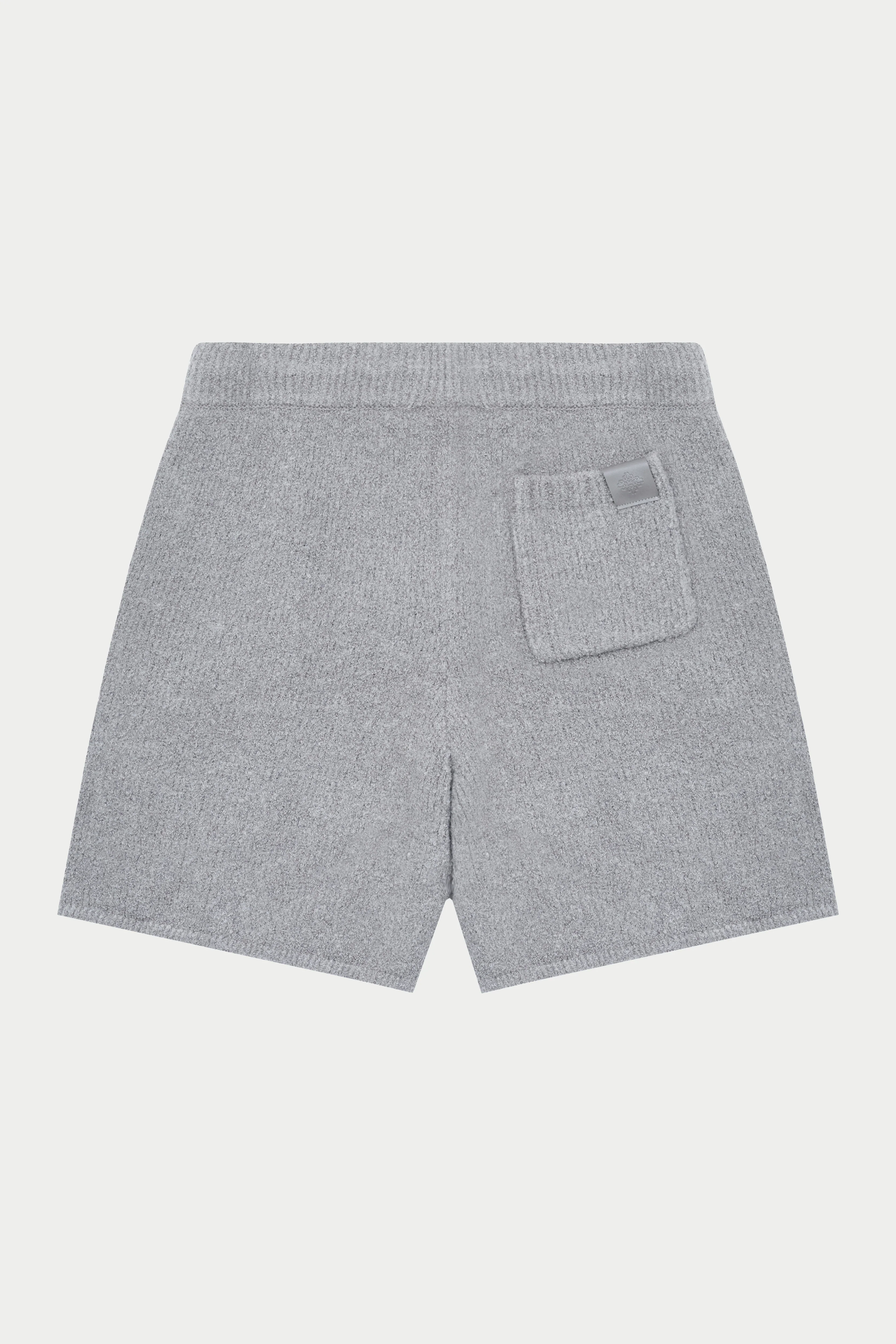 BOUCLE KNIT SHORTS - GREY MARL